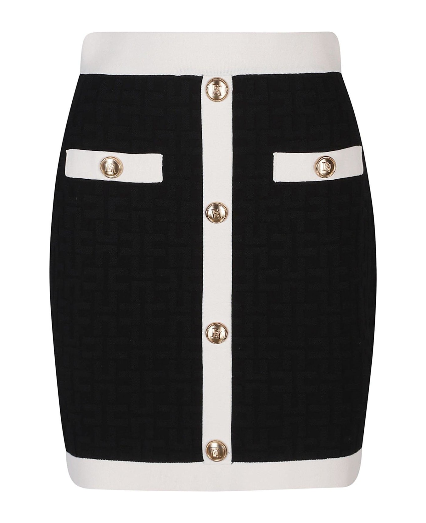 Elisabetta Franchi Bi-color Mini Skirt - Black