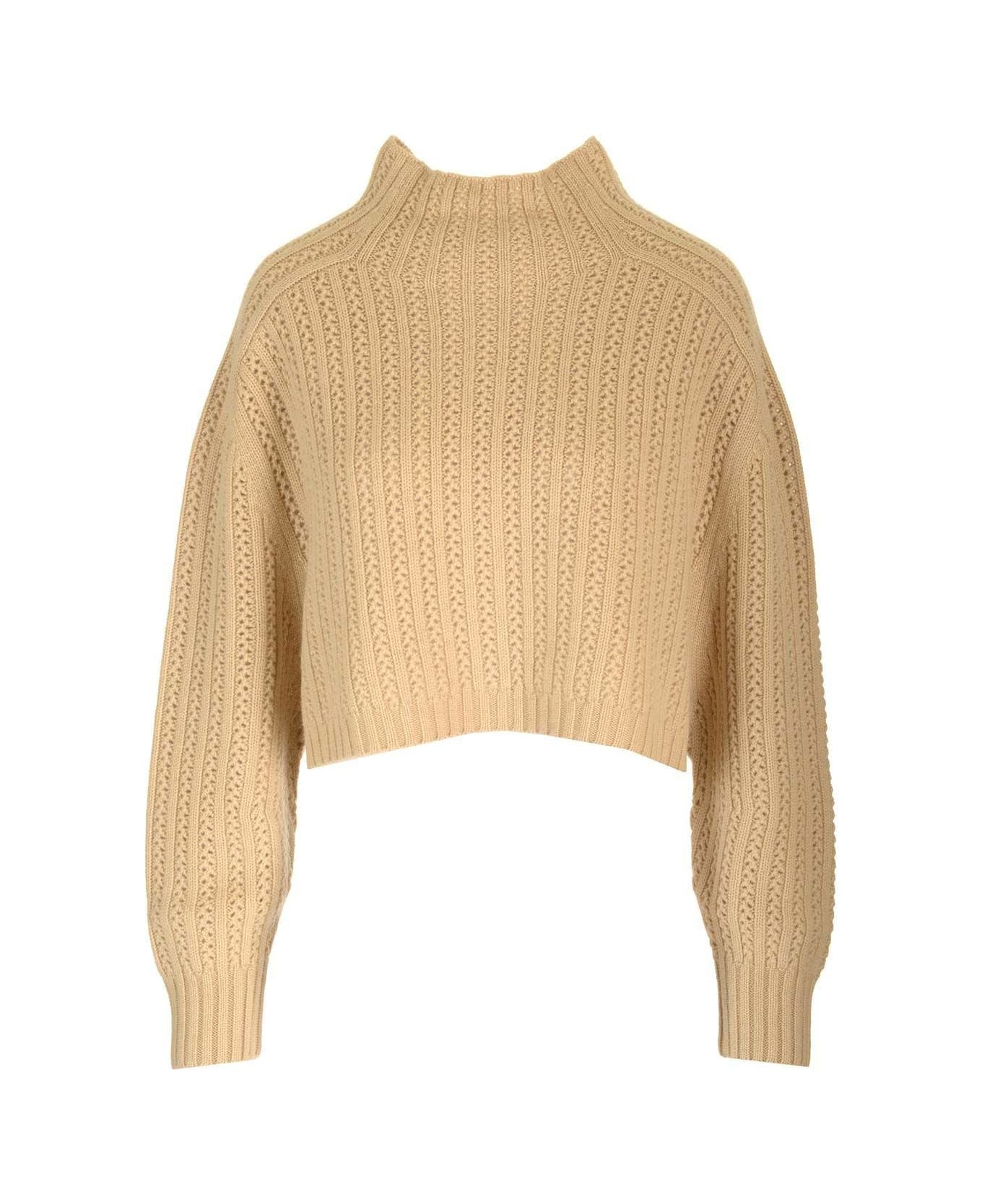 Tシャツ・カットソー Max Mara High-Neck Cashmere Top With Subtle Cuff Detailing Saluto top MAX MARA | Blondie Shop