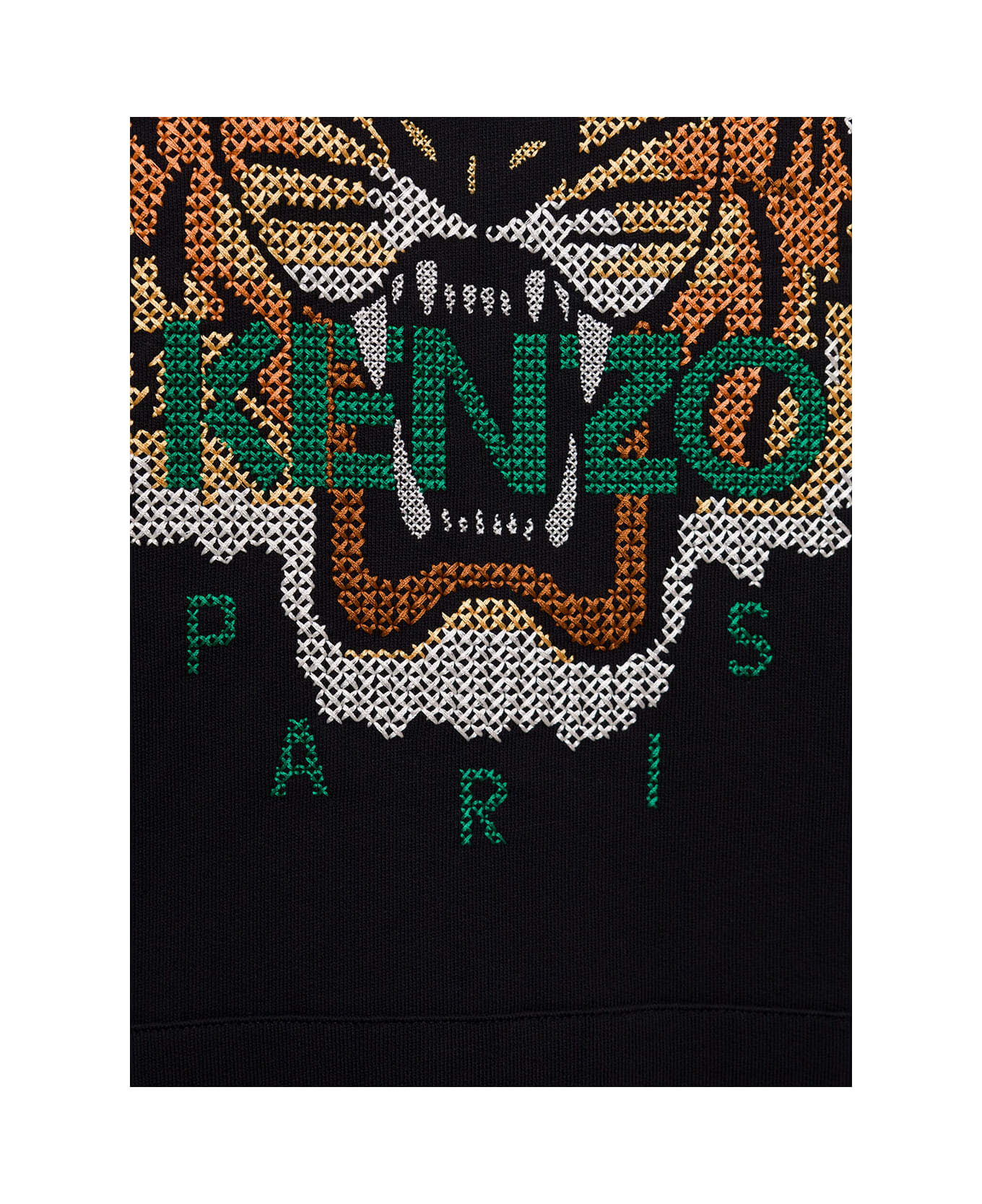 Kenzo Black Jersey Hoodie With Tiger Seasonal Logo Kenzo Man - Black