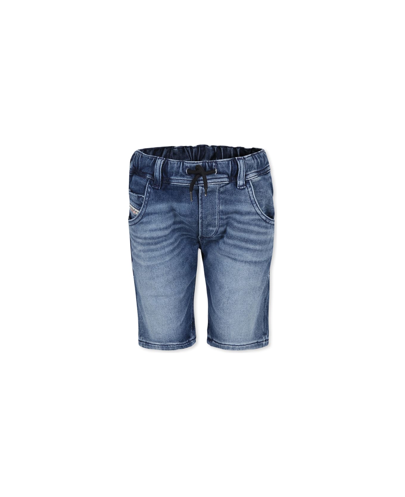 Diesel Blue Short For Boy With Logo - Blue