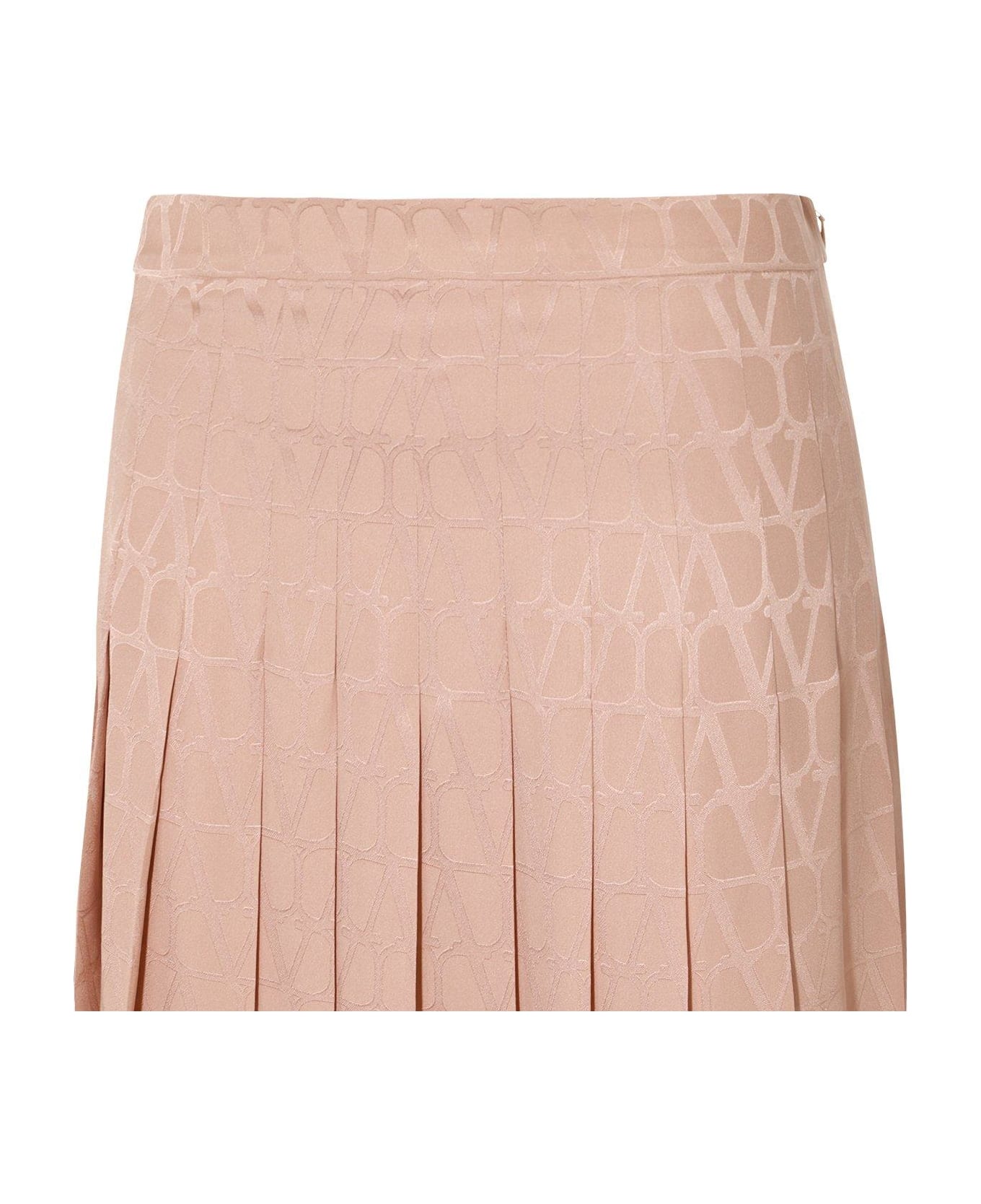 Valentino Pleated Midi Skirt - Pink