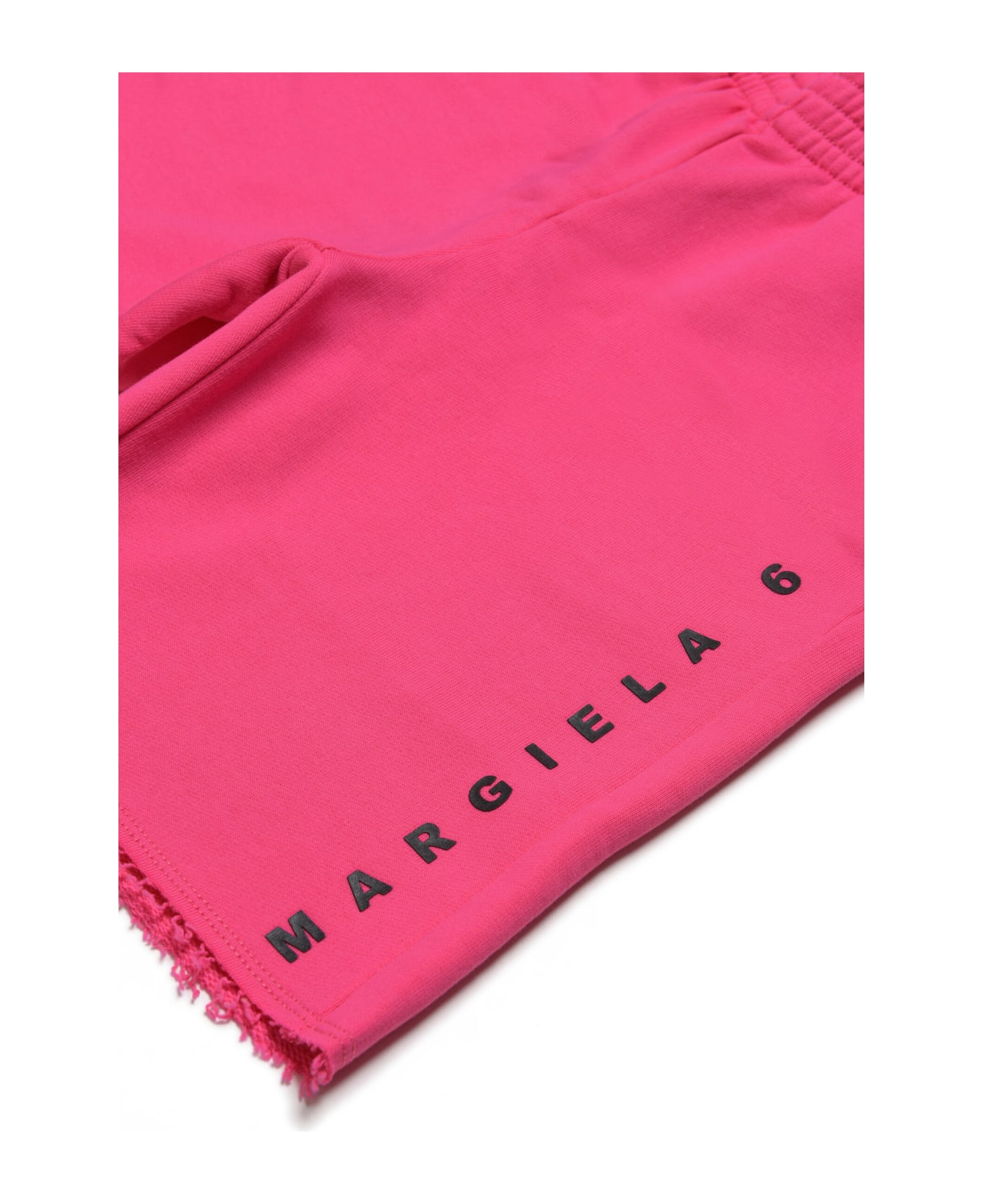 MM6 Maison Margiela Mm6p72u Shorts Maison Margiela Pink Straight-leg Fleece Shorts With Logo - Super pink