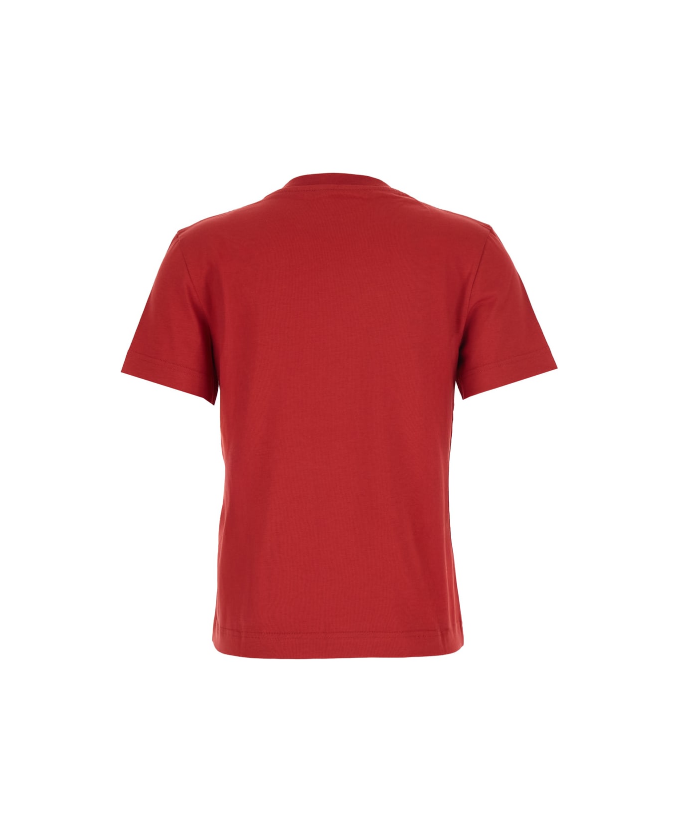 Jacquemus 
le T-shirt Gros Grain
 Red T-shirt With Logo Patch On The Front In Cotton Woman - Red