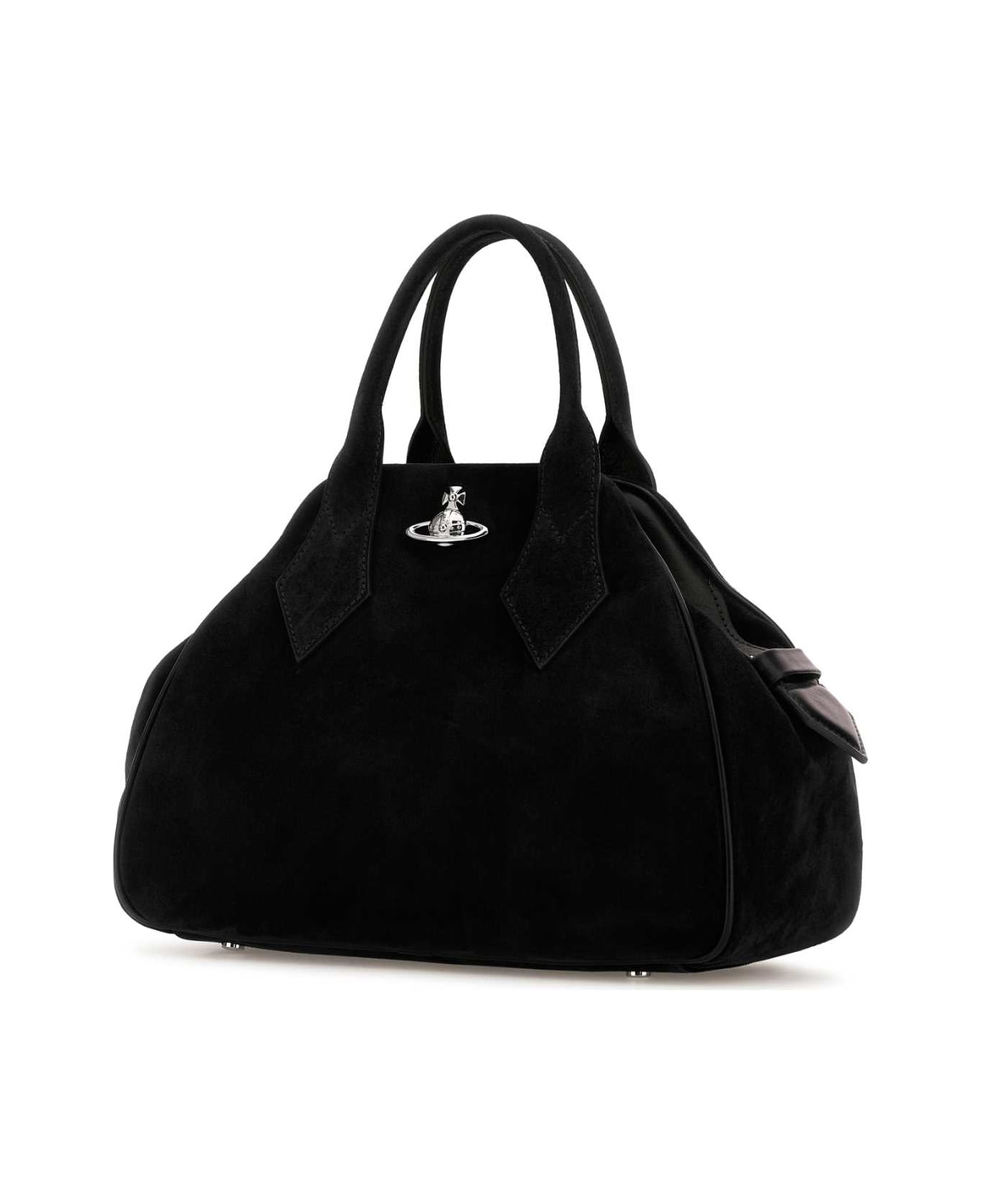 Vivienne Westwood Black Suede Medium Yasmine Handbag - Black