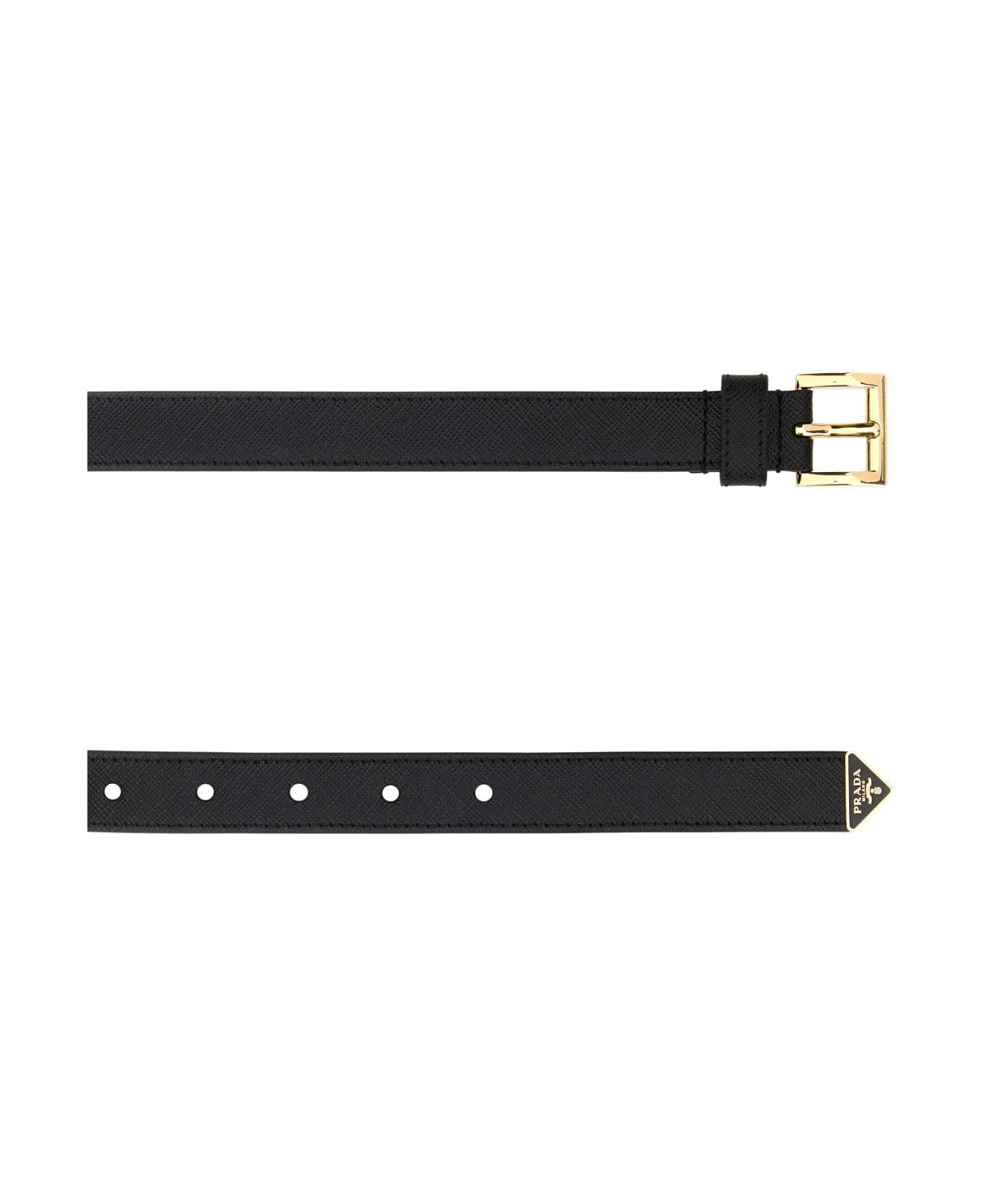 Prada Black Leather Belt - NERO