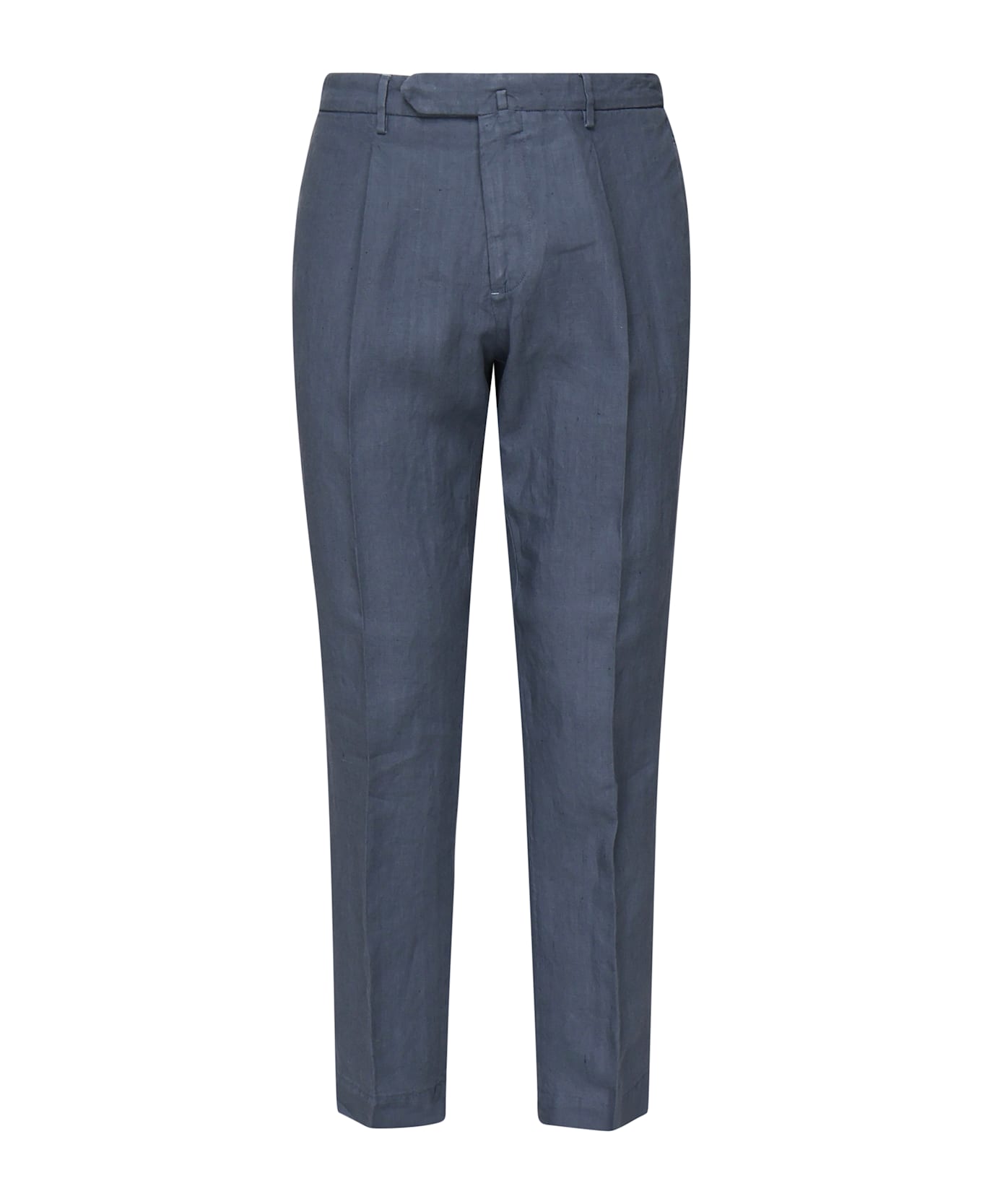 Santaniello Linen Pleated Trousers - Blue
