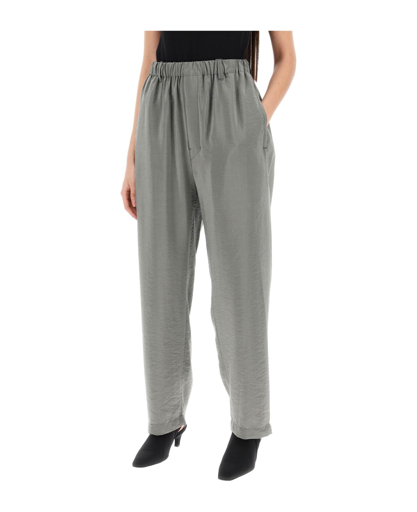 Lemaire Loose Pants In Silk - Grey