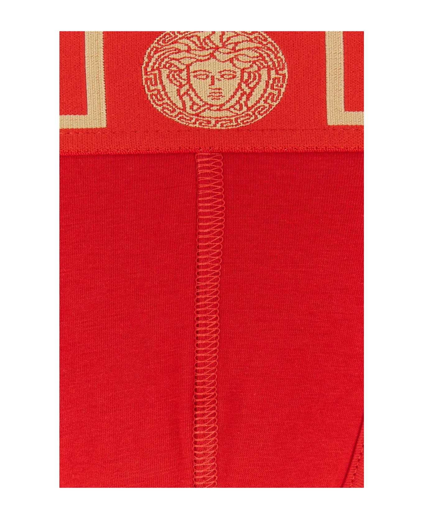 Versace Red Stretch Cotton Boxer - RED