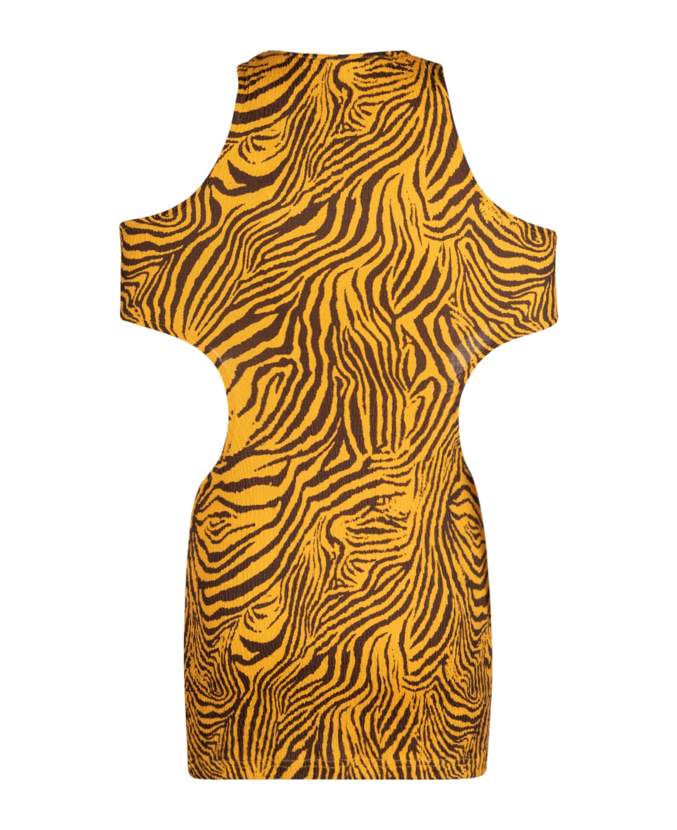 Reina Olga Tiger Print Dress - Tiger Seersucker