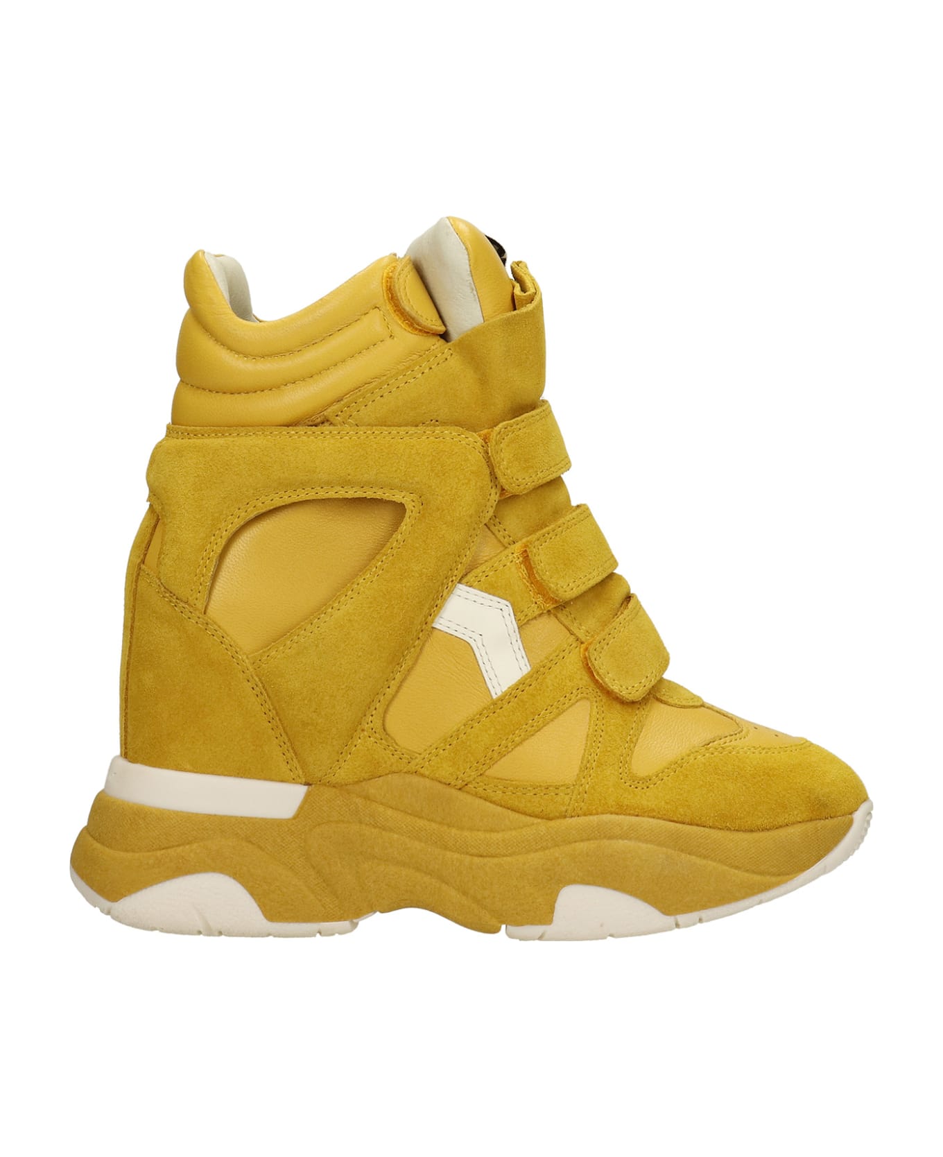 Isabel Marant Balskee Sneakers In Yellow Suede And Leather - yellow