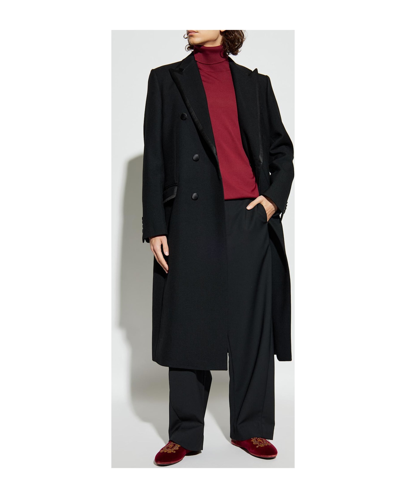 Dolce 
Gabbana Wool Coat With Single Vent - BLACK