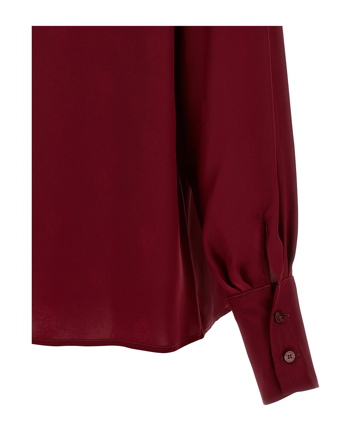 Etro Jacquard Silk Blouse - Burgundy