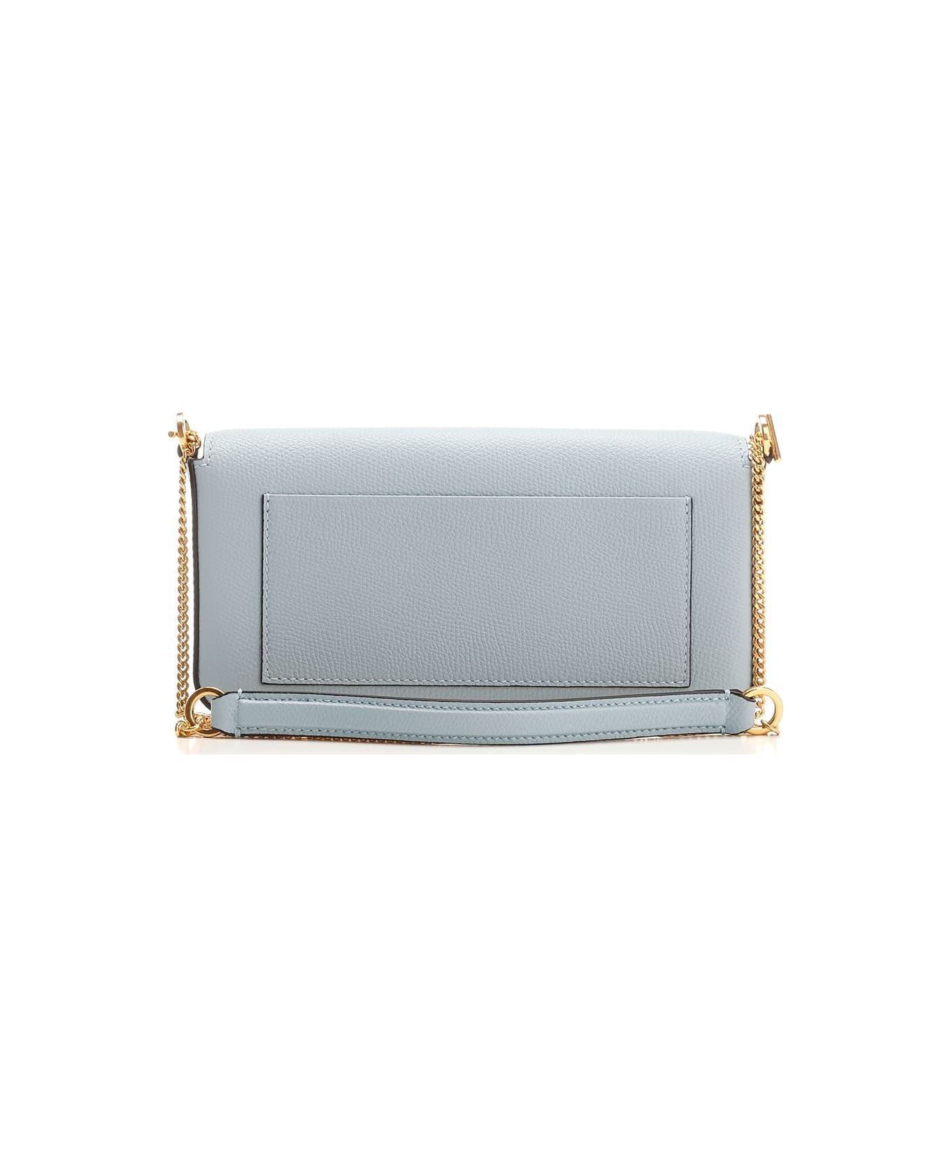 Valentino Garavani "vlogo Signature" Chain Wallet - Light blue