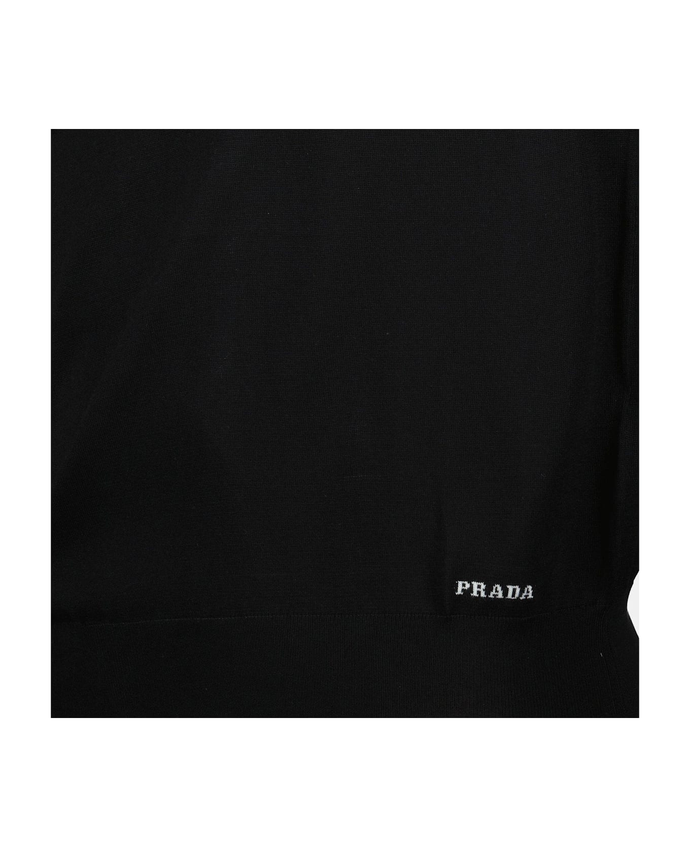 Prada Logo-jacquard Short-sleeved Polo Shirt - Nero