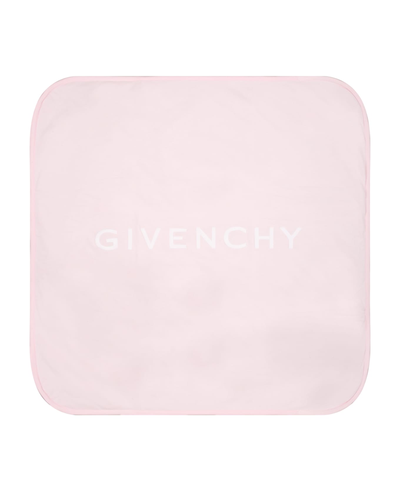 Givenchy Pink Blanket For Baby Girl With White Logo - Pink
