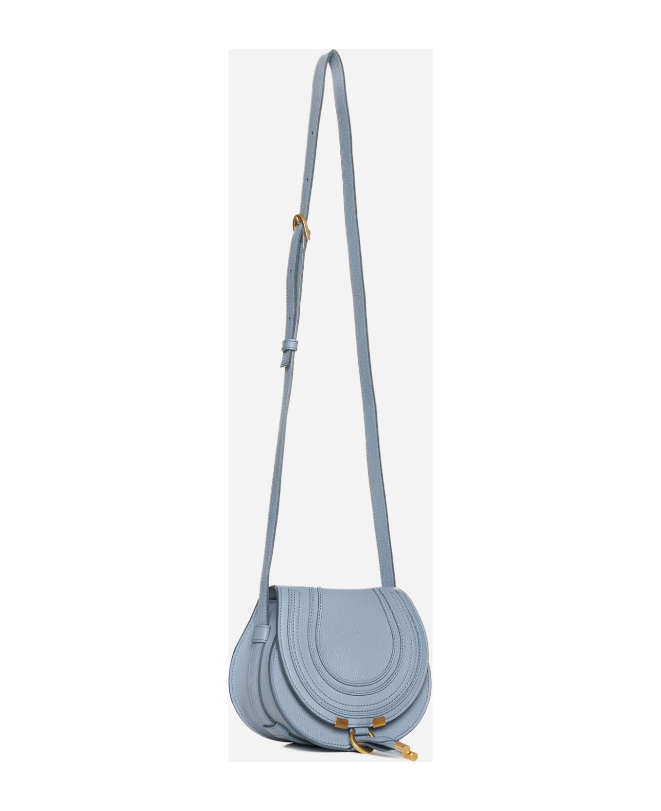 Chloé Marcie Leather Small Bag - Clear Blue
