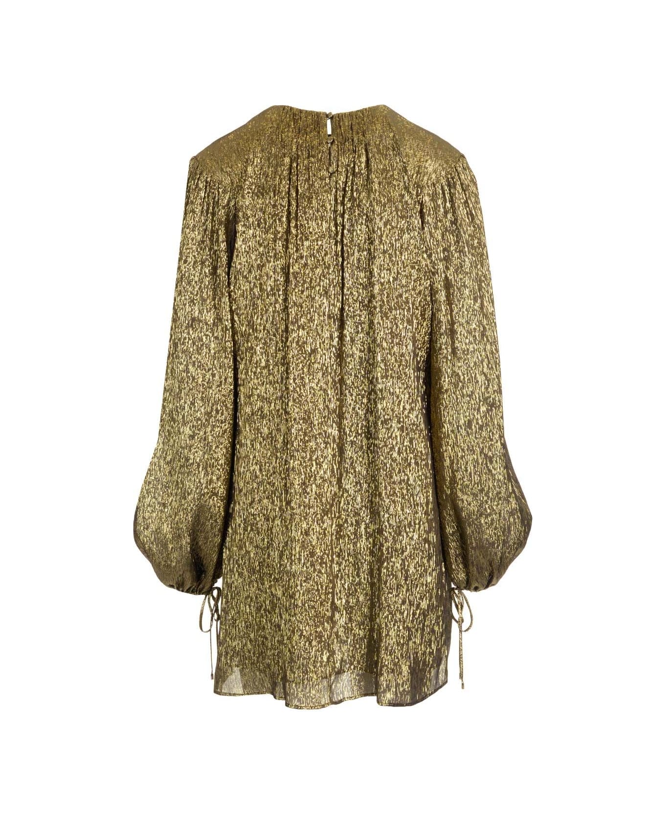 Chloé Silk Crepon Mini Dress - BLACKGOLD