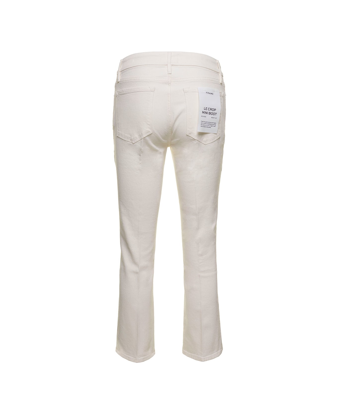 Frame 'le Crop Mini Boot' White Five-pocket Jeans In Stretch Cotton Denim Woman - White