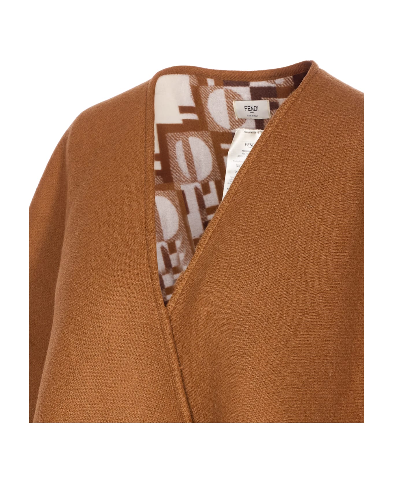 Fendi Reversible Fendi Optical Poncho - Brown