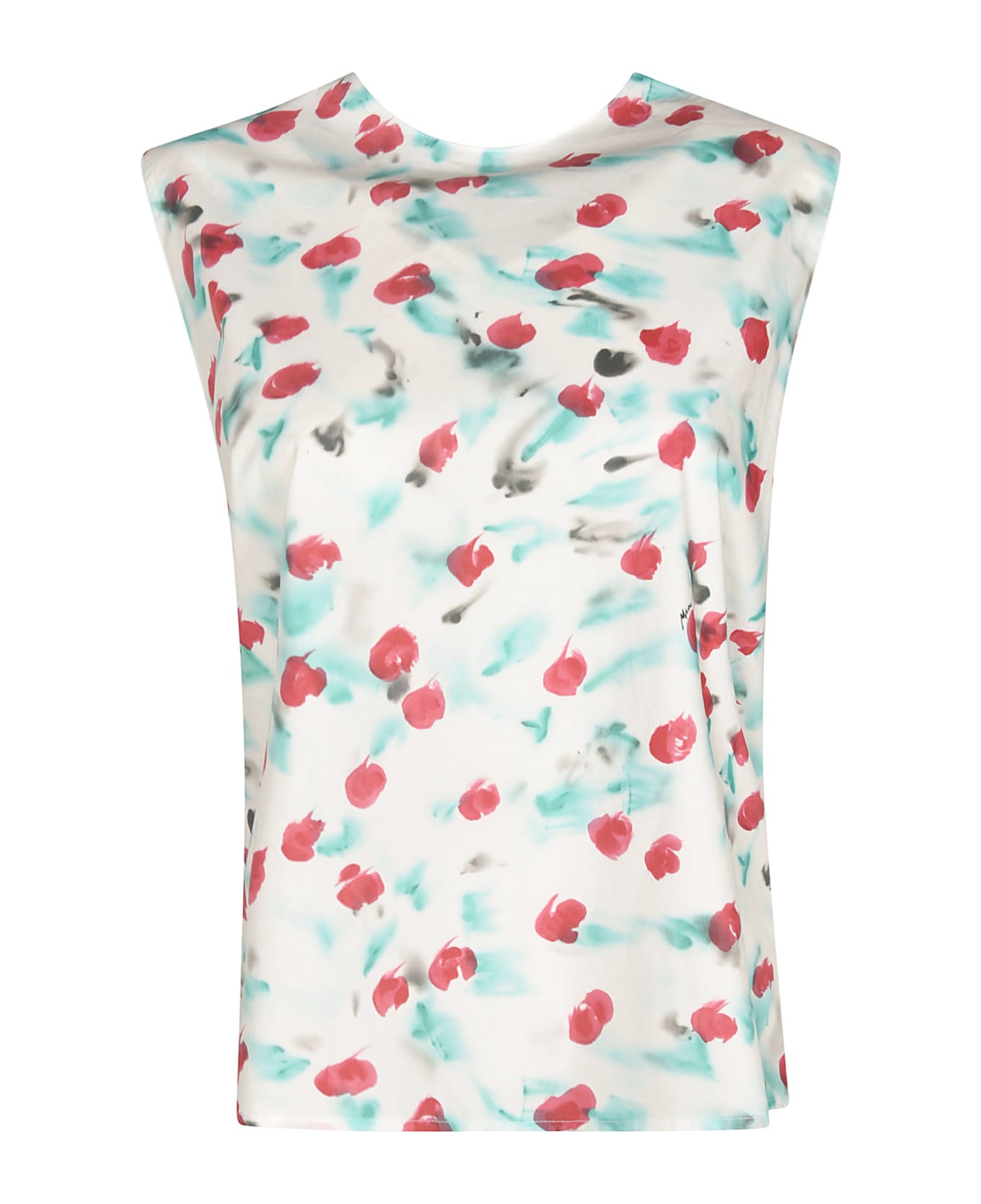 Marni Printed Sleeveless Top - Lily White