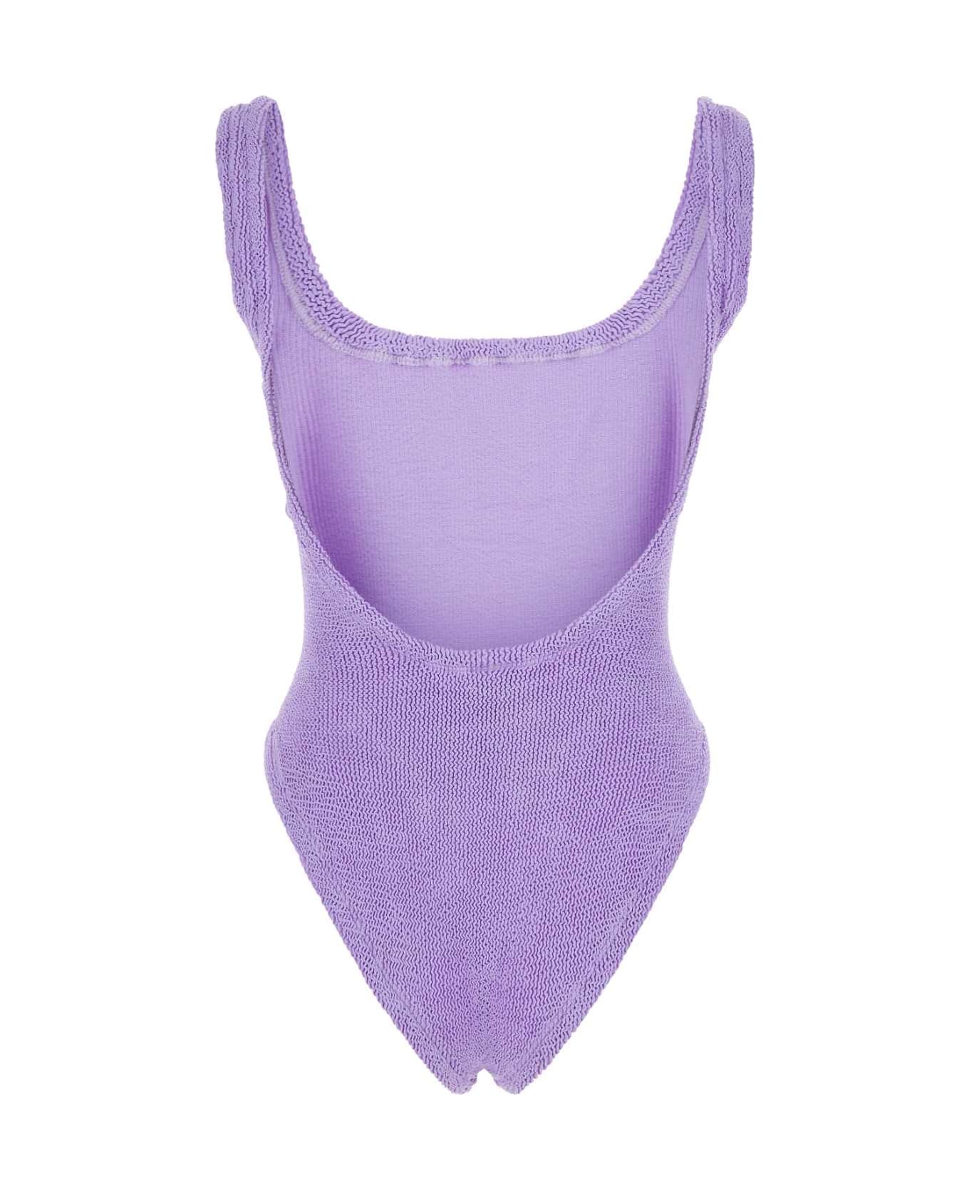 Hunza G Lilac Stretch Nylon Swimsuit - LILAC