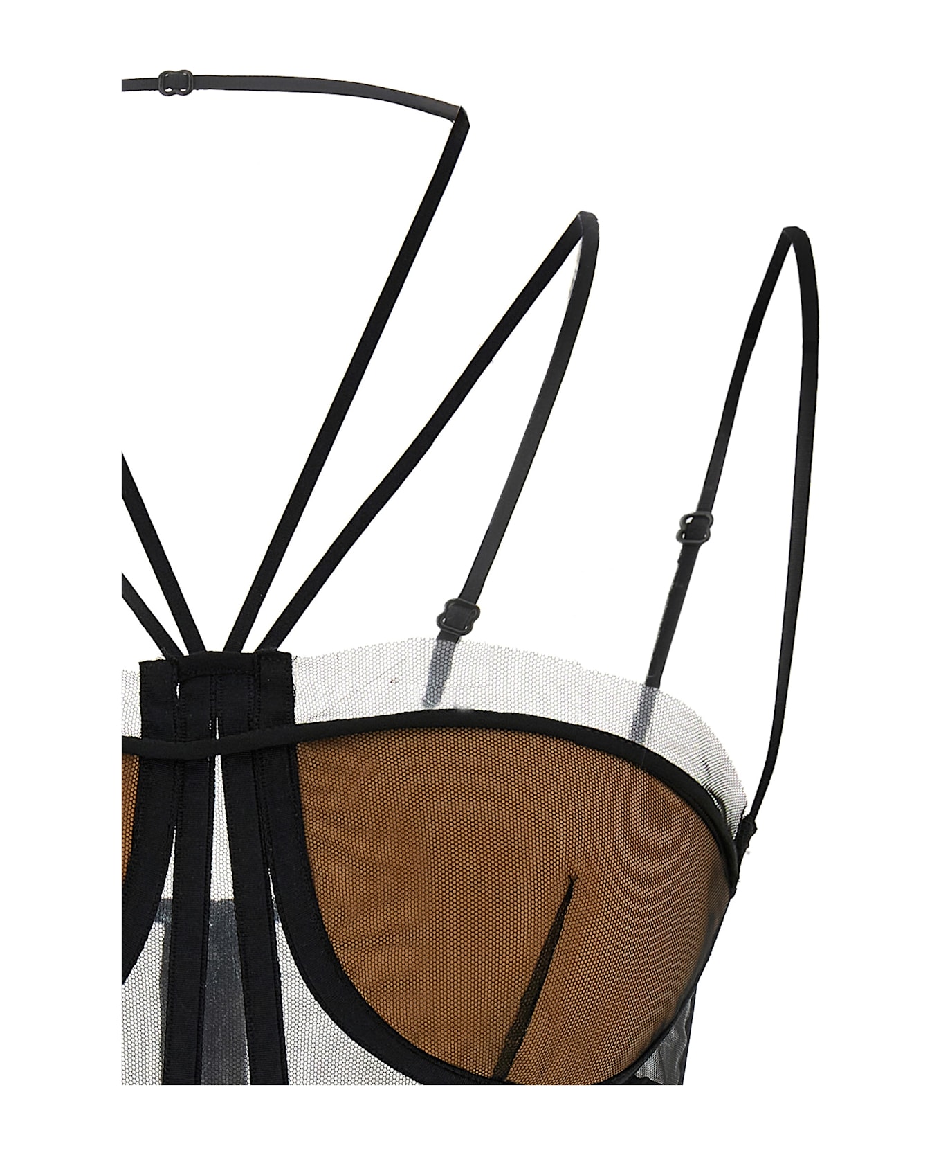 Nensi Dojaka 
sheer Corset
 Top - Black  