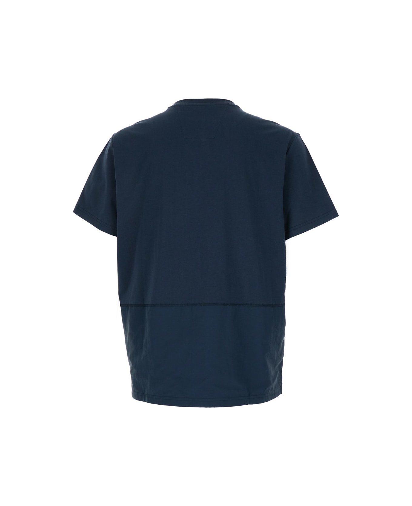 Parajumpers Blue T-shirt With Logo Print And A Pocket In Cotton Man - Blu