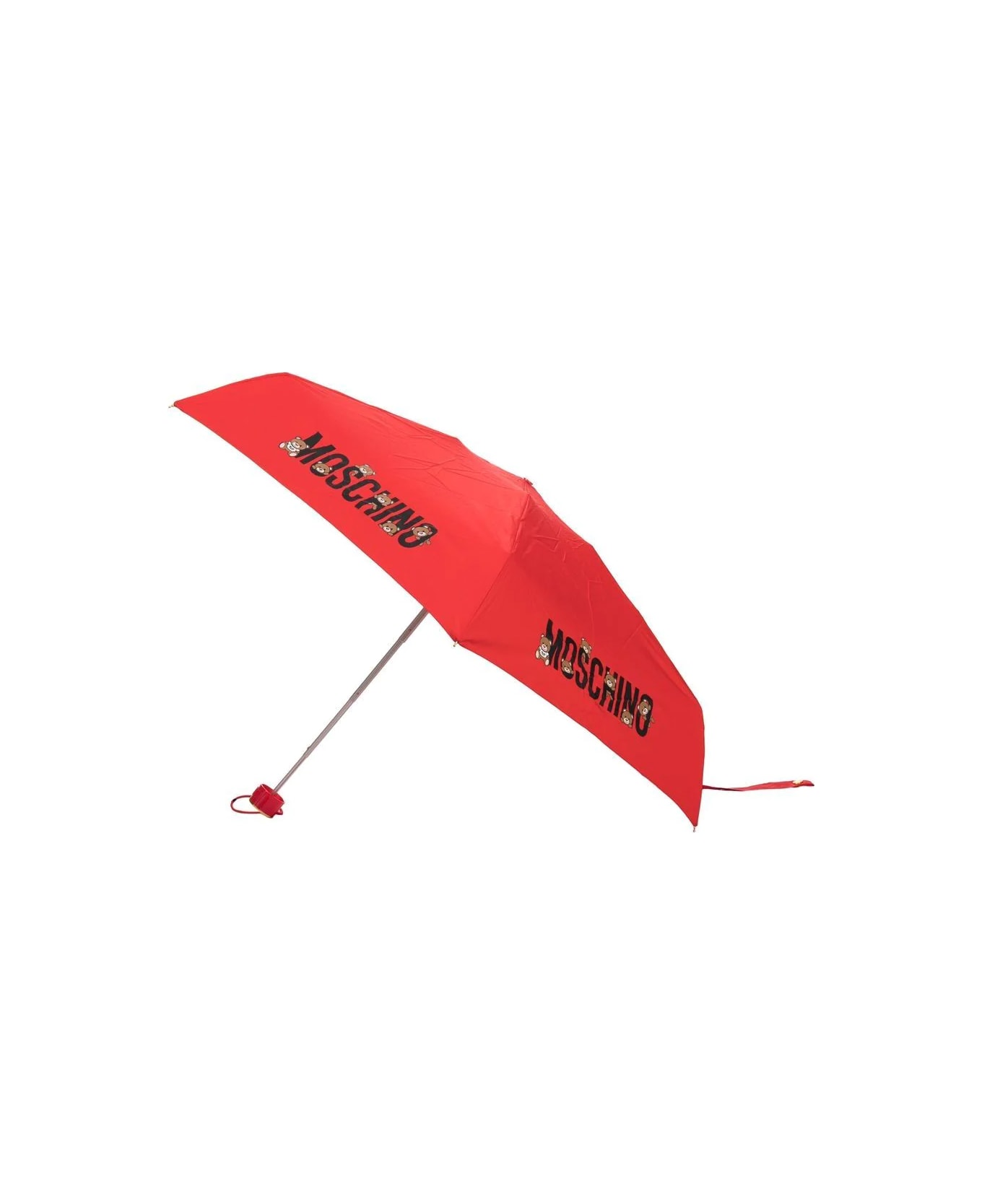 Moschino Bear Logo Box Supermini Umbrella - C Red