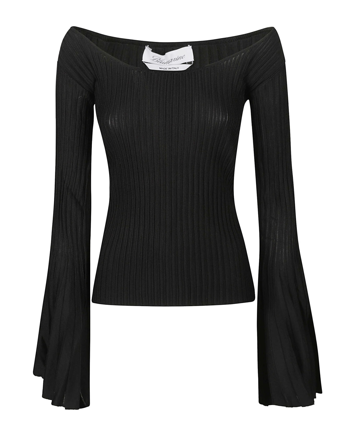 Blumarine Pleated Sweater - Nero