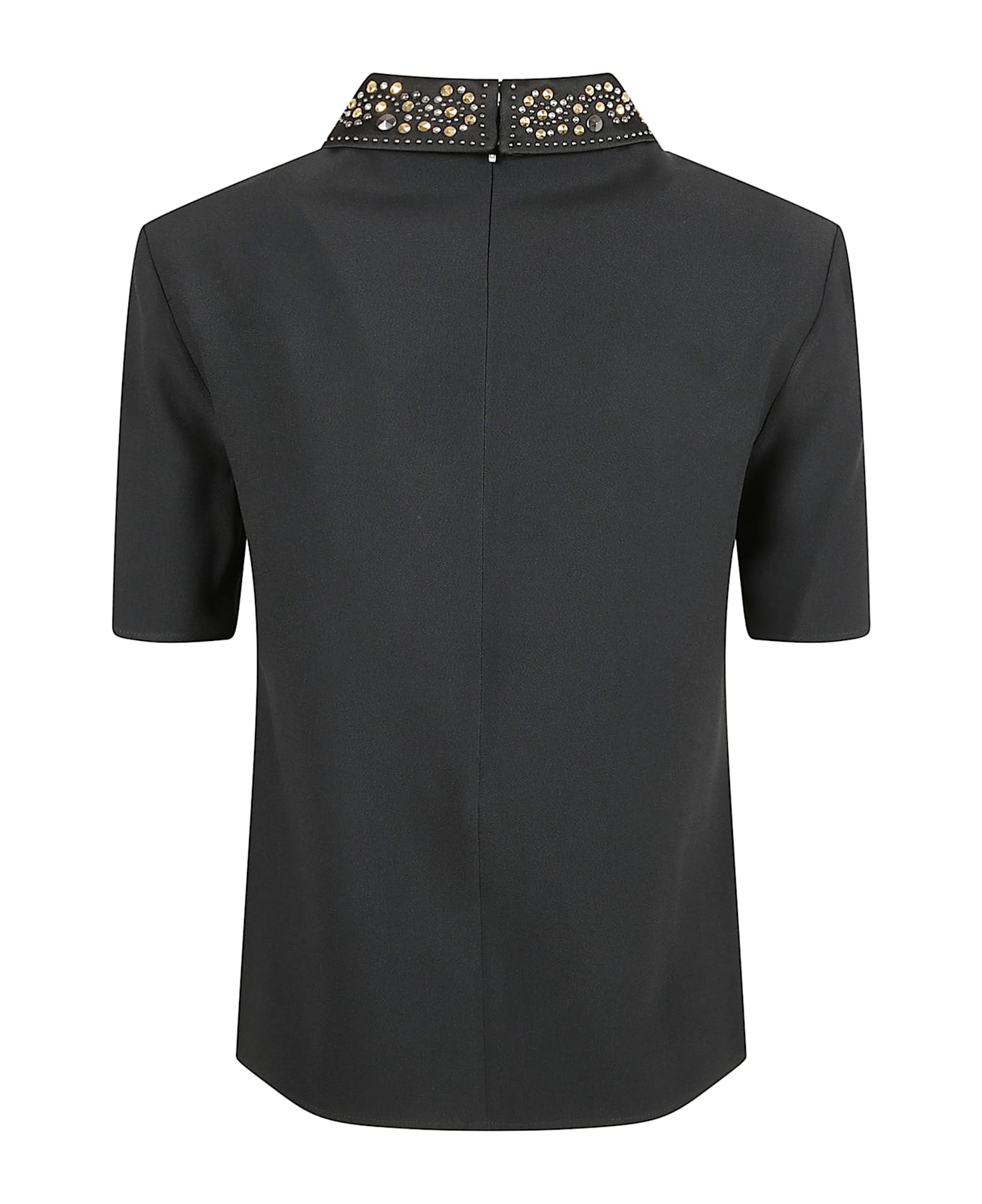 Versace Envers Satin Top With Studs - Black ブラウス