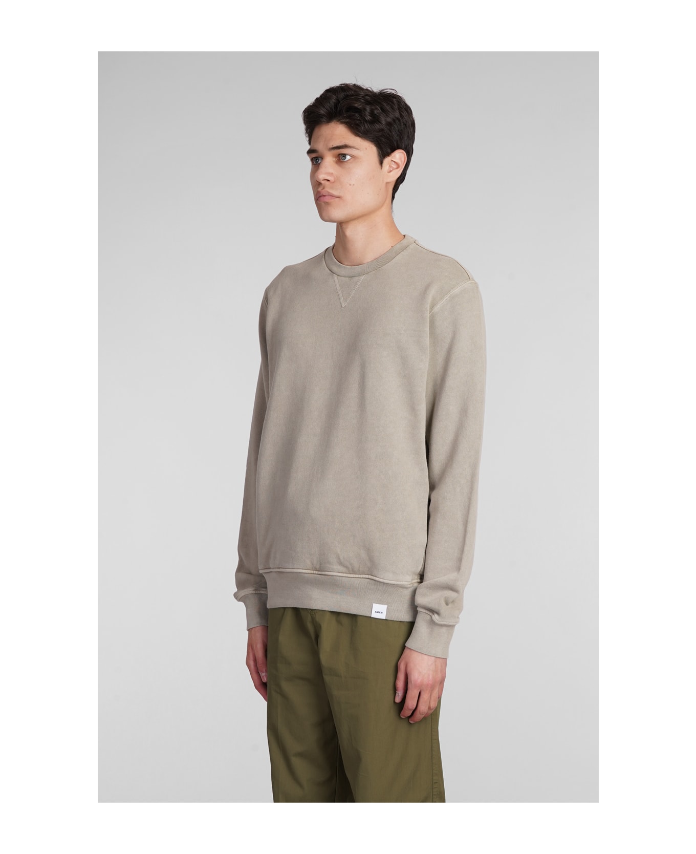 Aspesi Felpa Ay40 Sweatshirt In Beige Cotton - beige