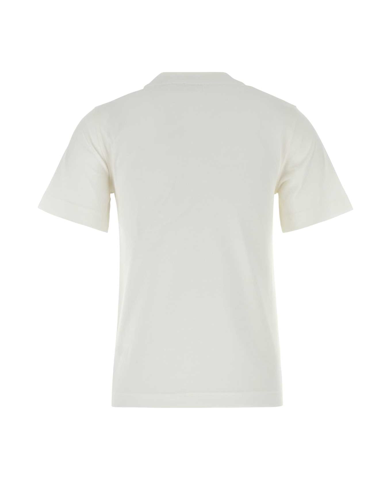 Burberry White Cotton T-shirt - CHALK