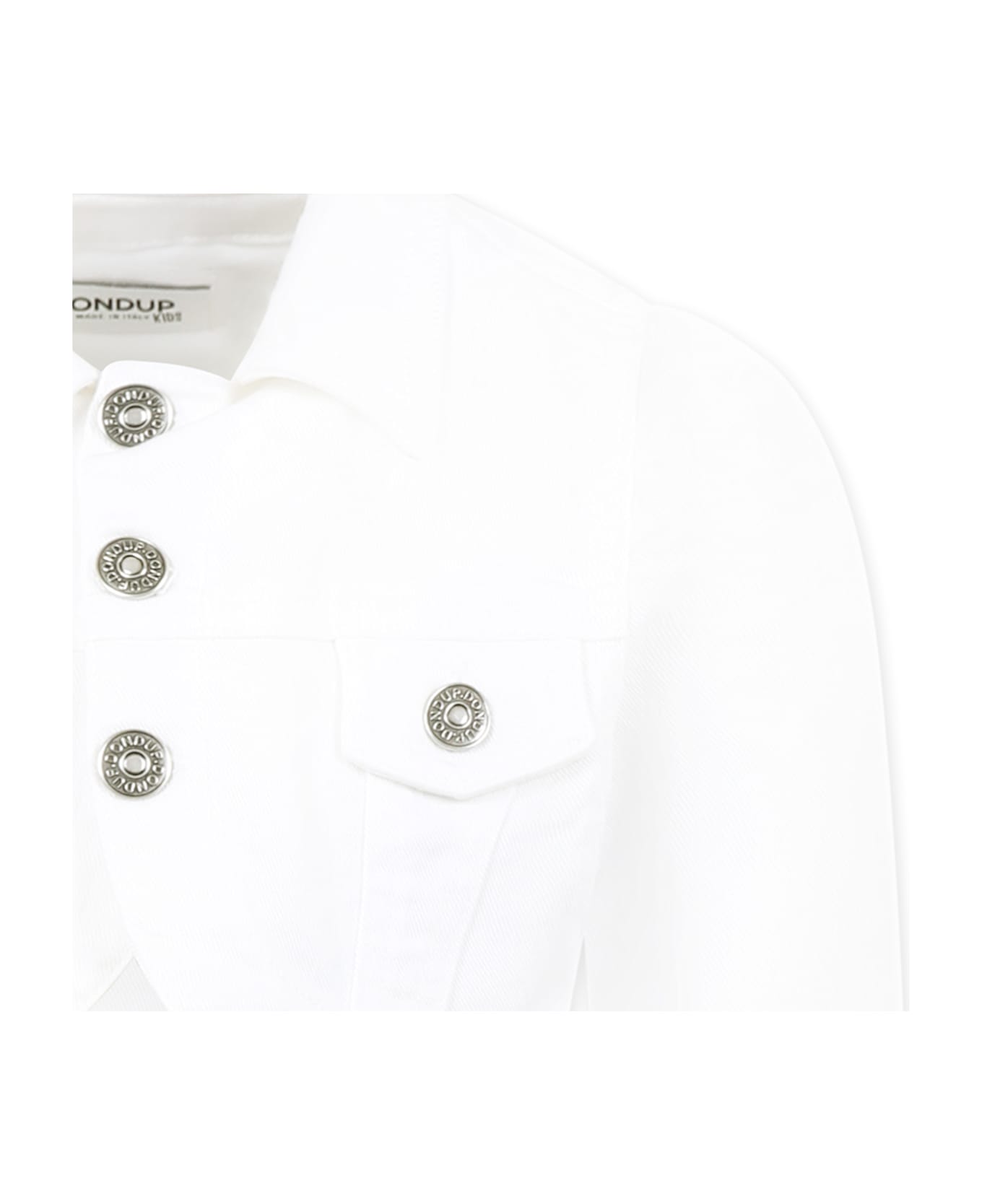 Dondup White Jacket For Girl - White