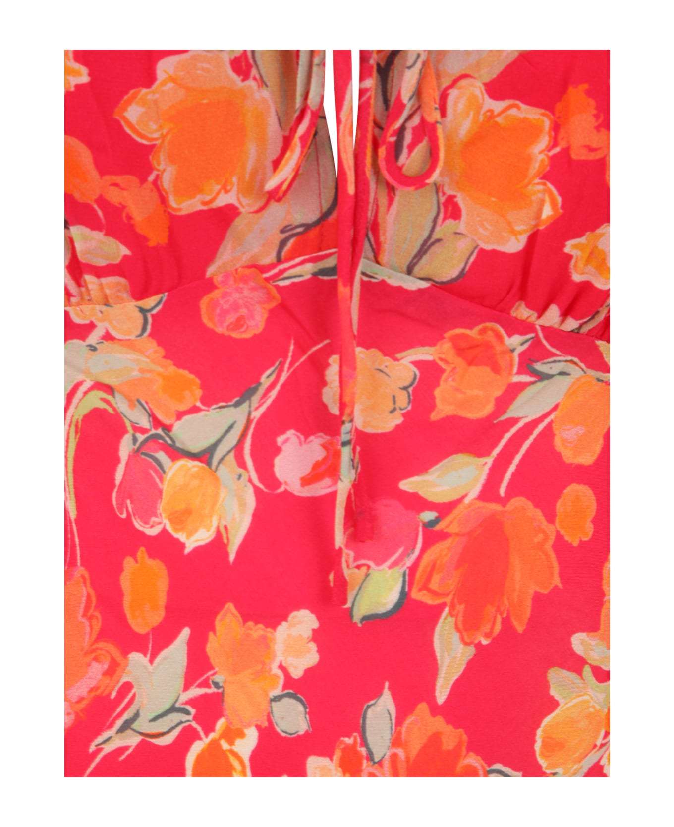 RIXO Sathya Long Dress - Fontainhas Floral Coral