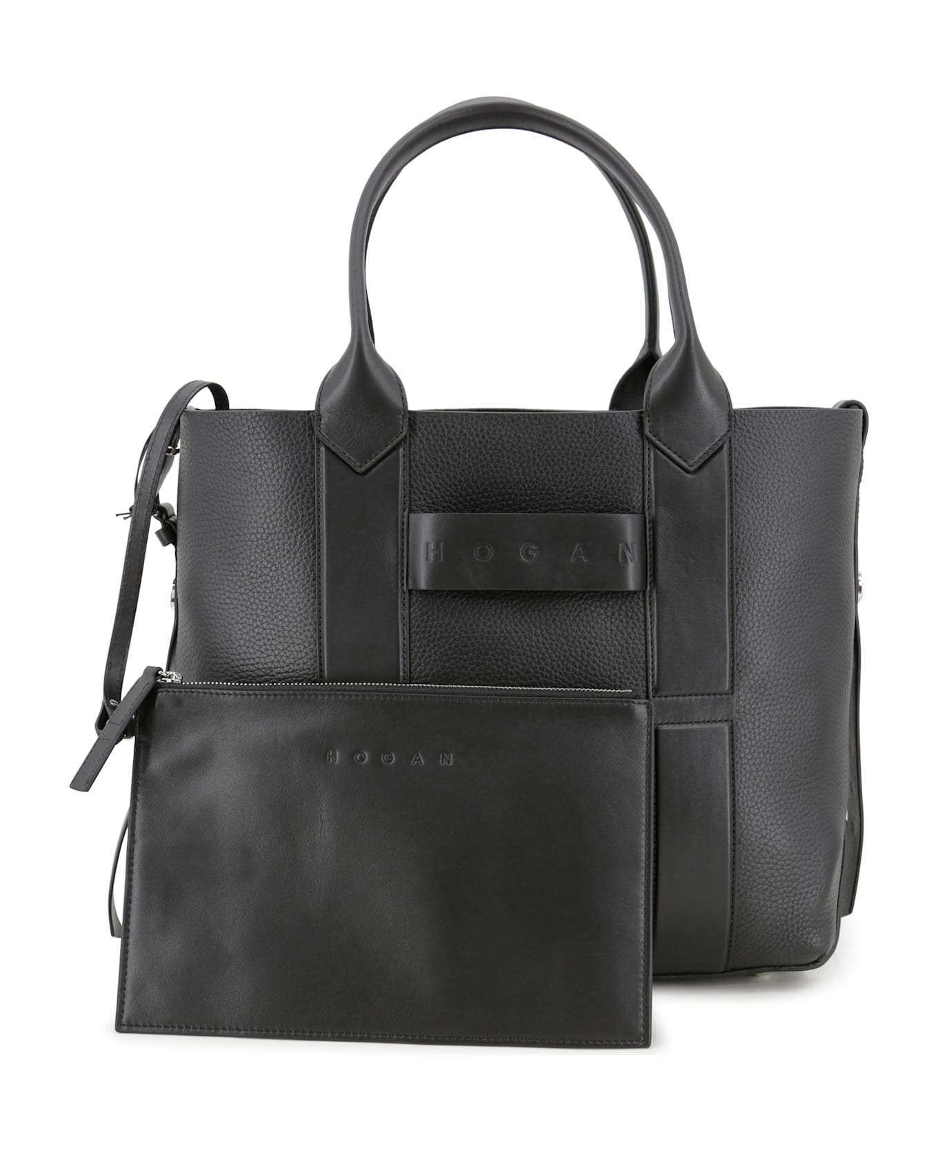 Hogan Script Medium Shopping Bag - Black
