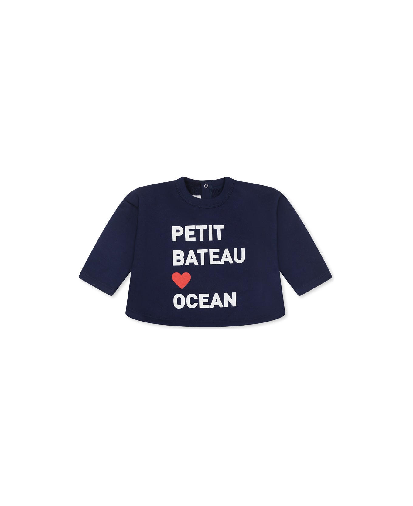 Petit Bateau Blue Sweatshirt For Babykids With Logo - Blue