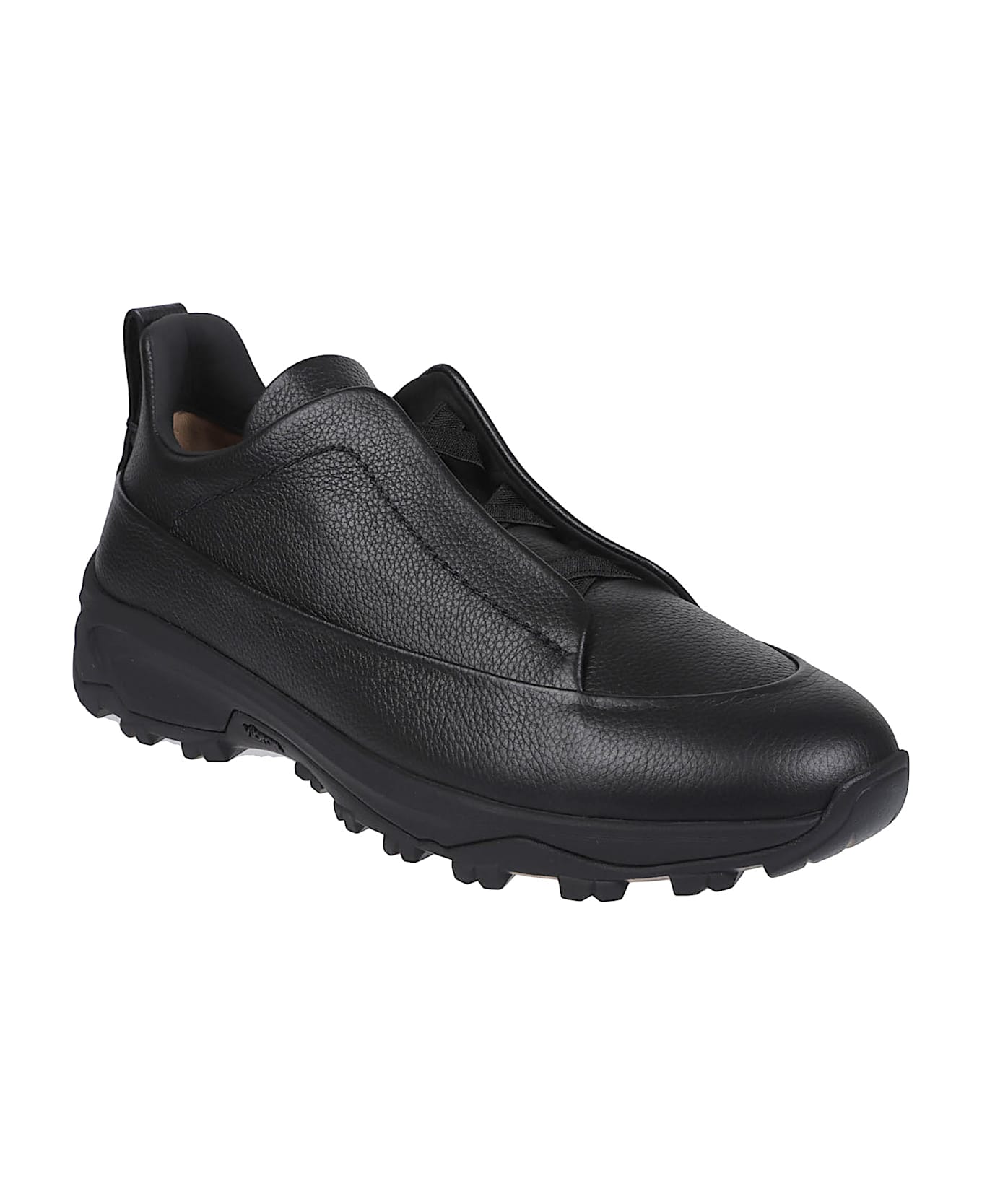 Zegna Triple Stitch Monte Low Top Sneakers - Ner Nero