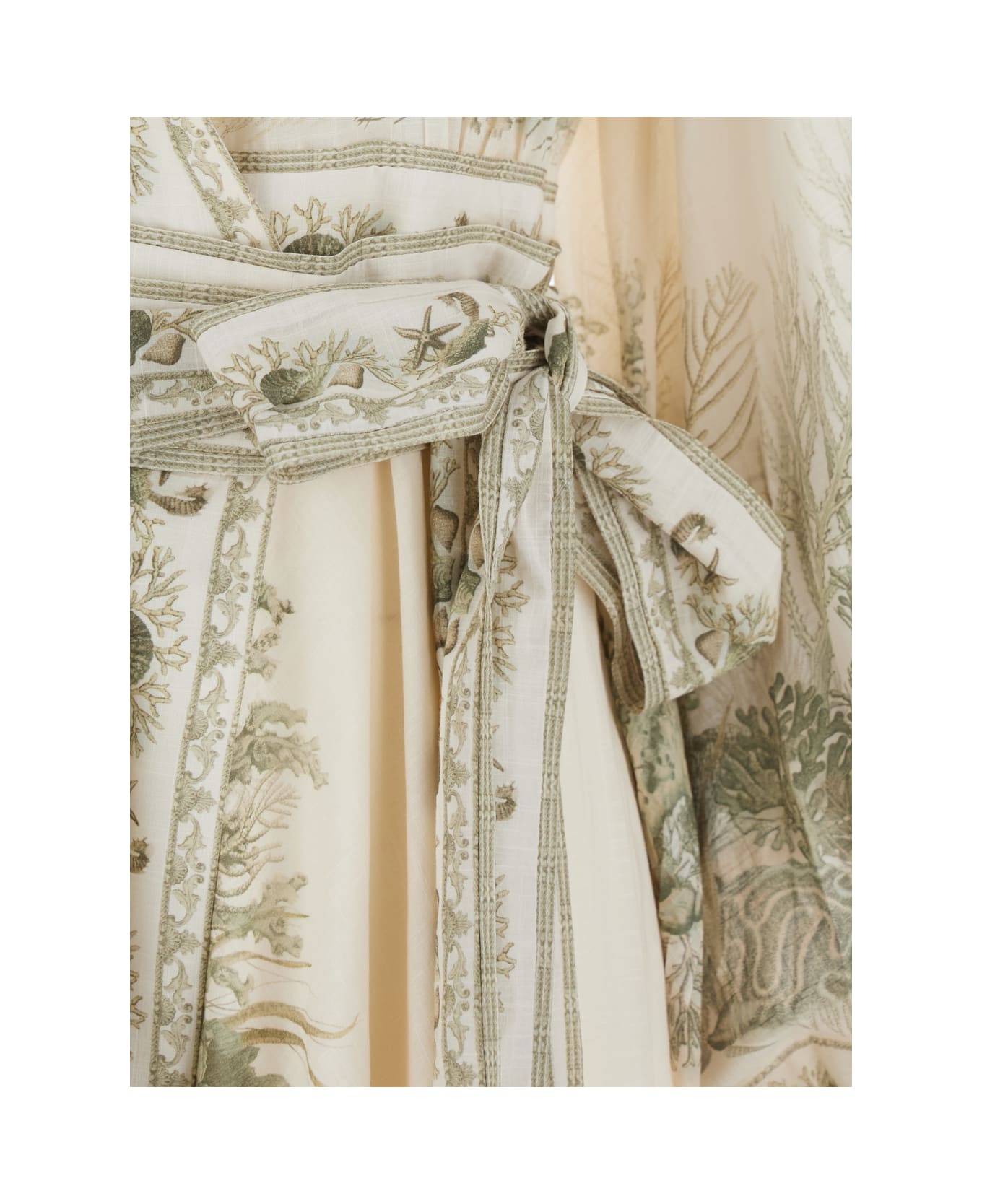 Zimmermann 'wanderlust' Multicolor Long Dress With V-neck And All-over Floral Print In Cotton Woman - Multicolor