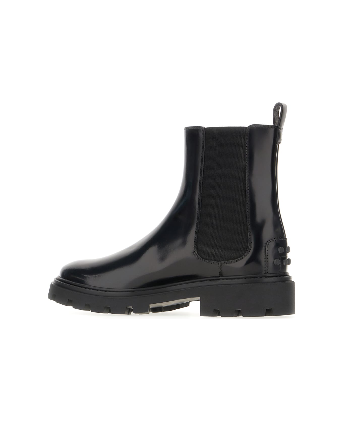 Tod's Black Leather Ankle Boots - BLACK
