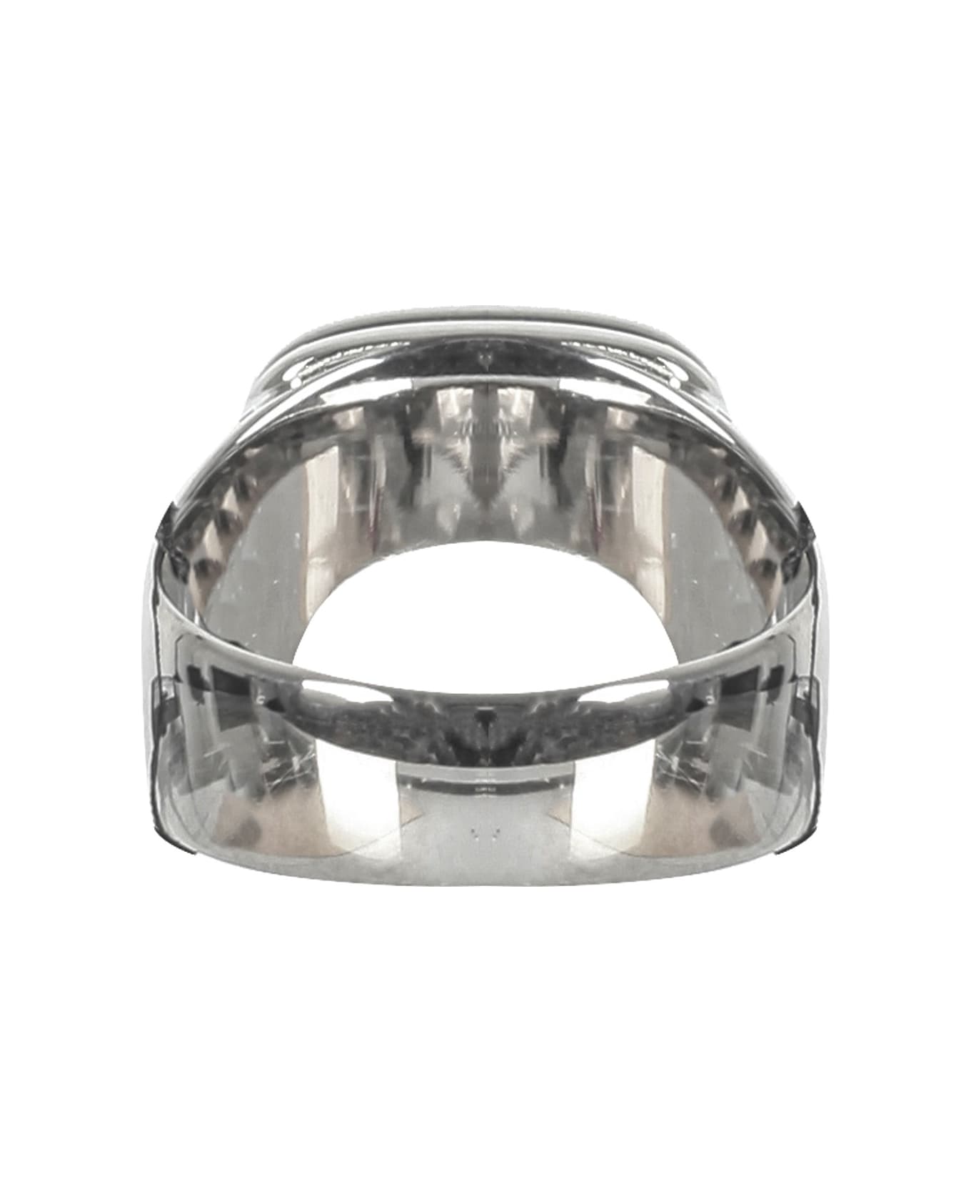 Dolce & Gabbana Man's Brass Ring With Logo - Metallic