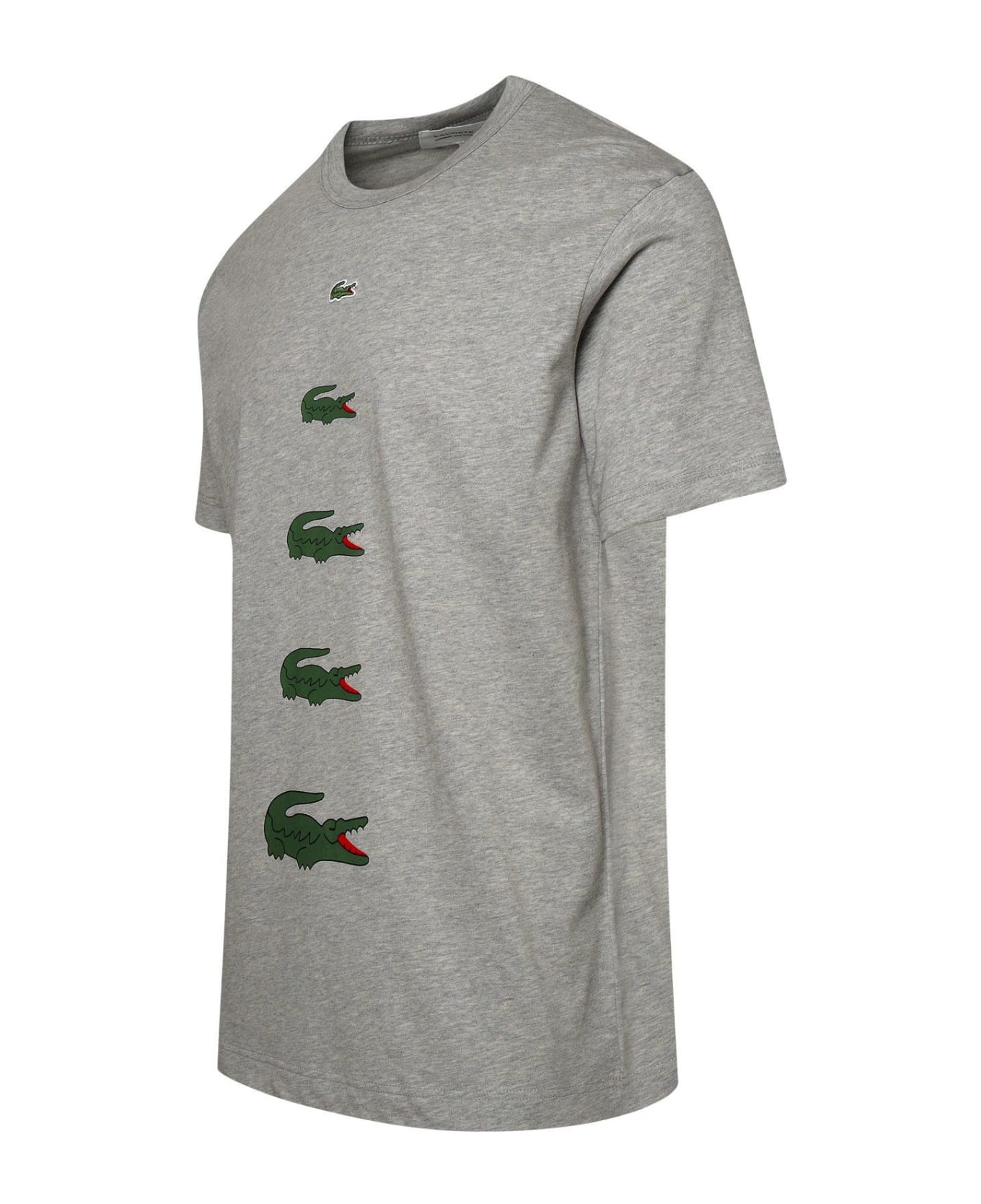 Comme des Garçons X Lacoste Logo Printed Crewneck T-shirt - Grey