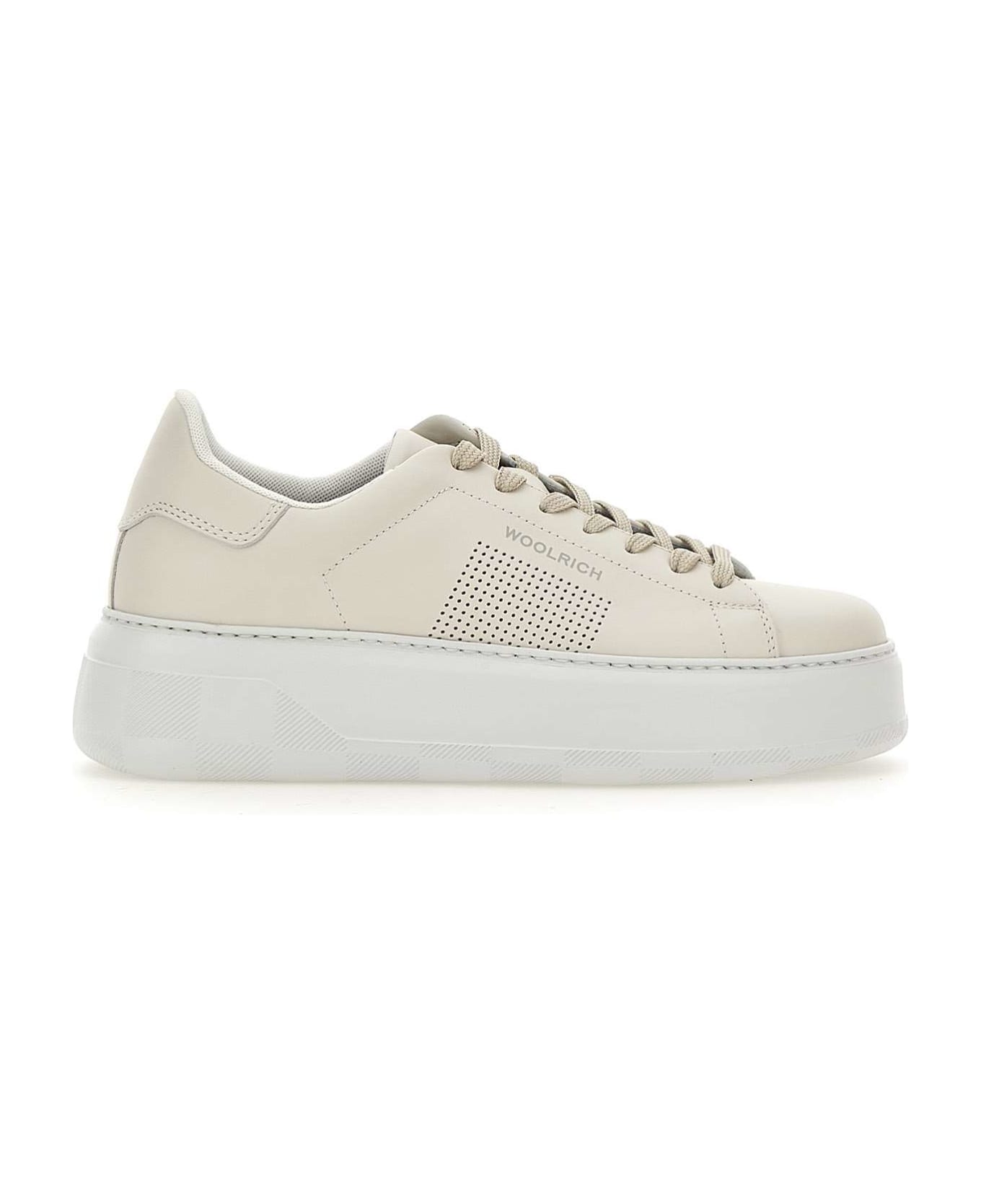 Woolrich "chunky Court" Leather Sneakers - WHITE