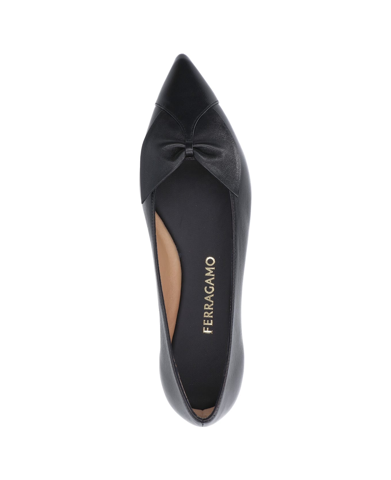 Ferragamo Bow Ballet Flats - Black  
