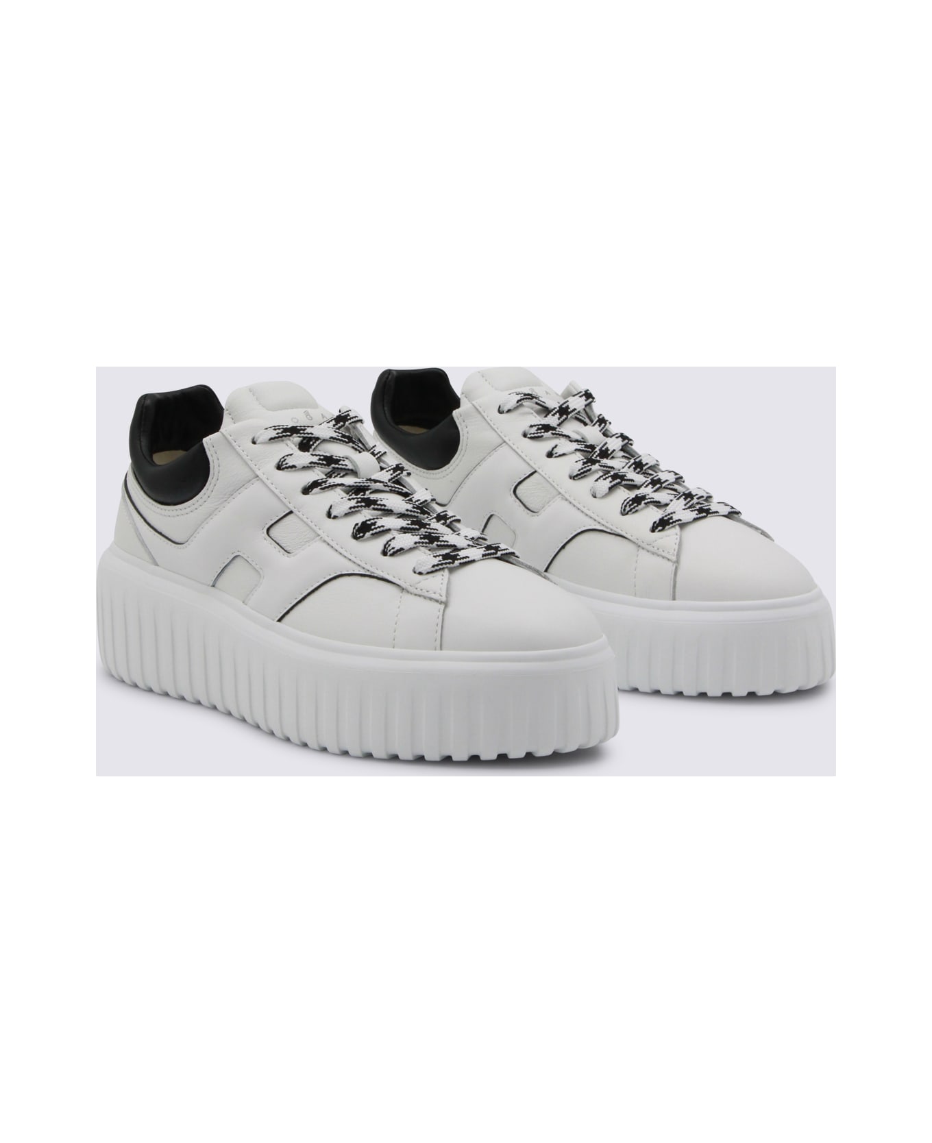 Hogan White And Black Leather Sneakers - White スニーカー