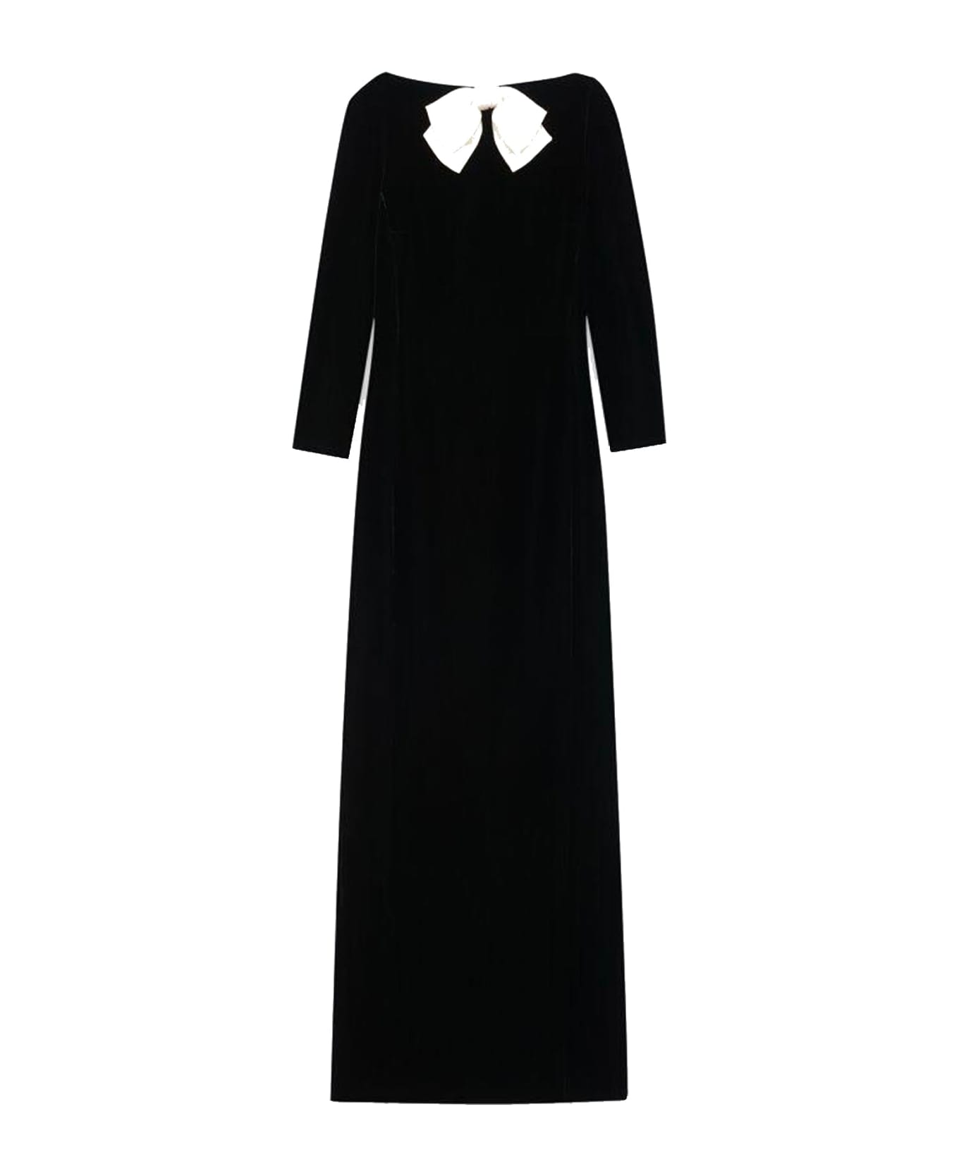Saint Laurent Velvet Long Dress - Black