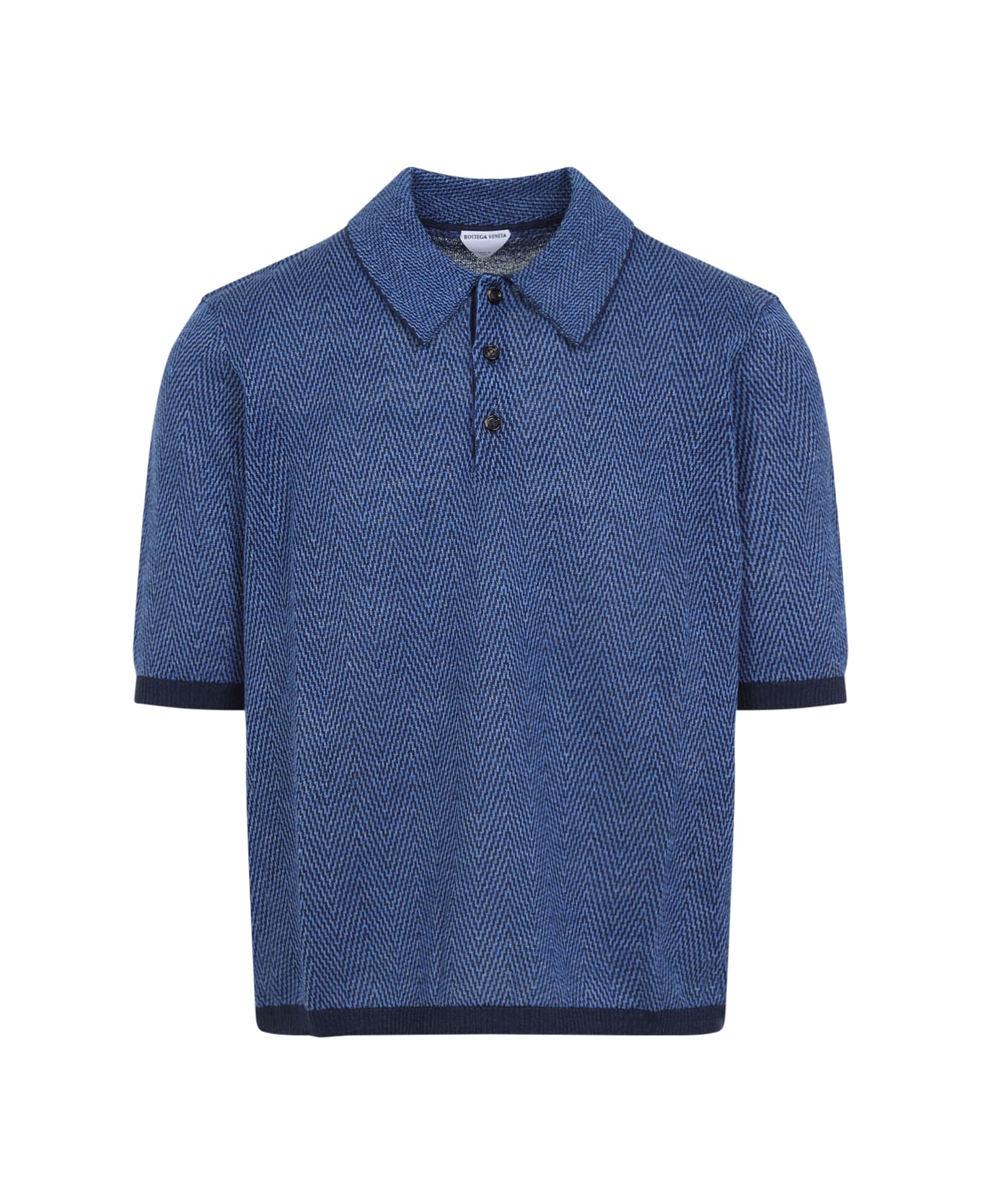 Bottega Veneta Linen Polo - Navy Squill