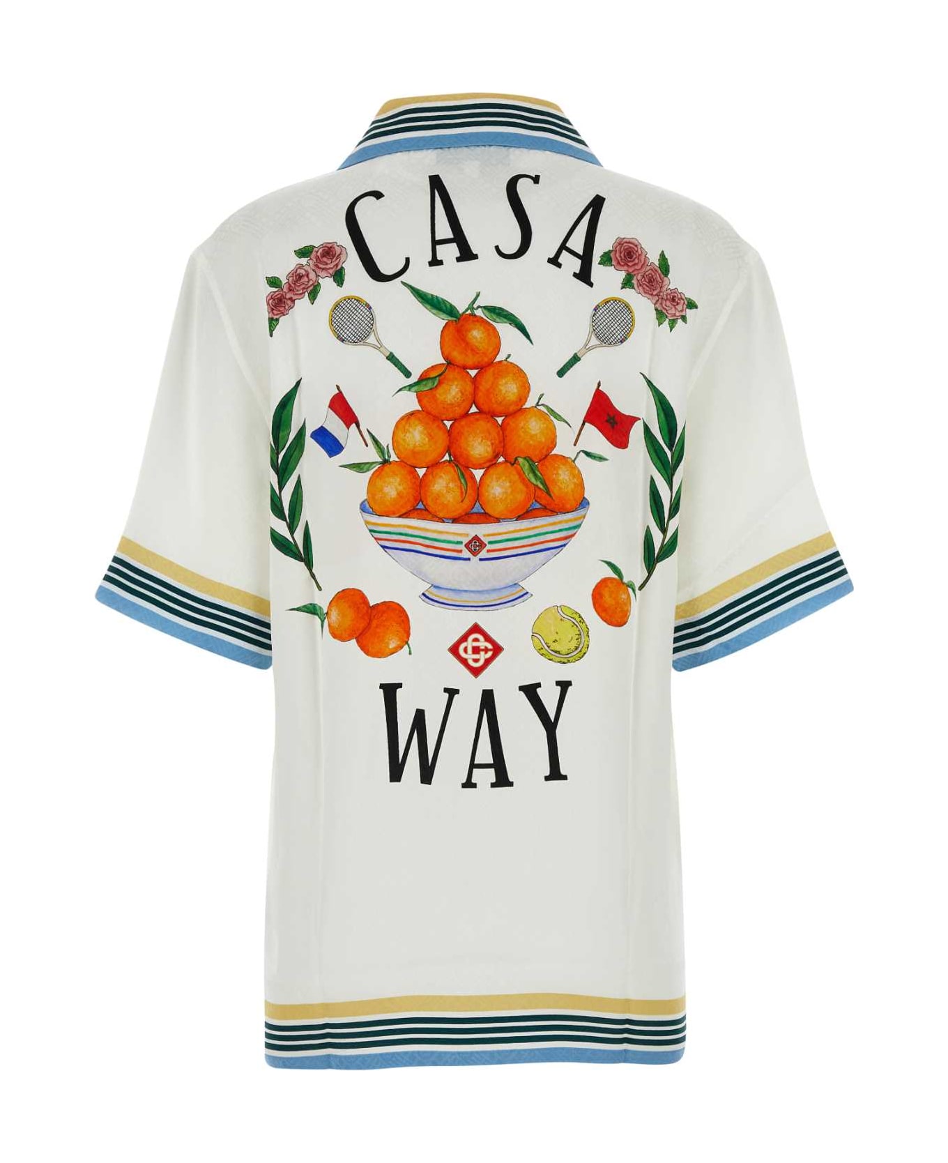 Casablanca White Silk Casa Way Shirt - CASAWAY