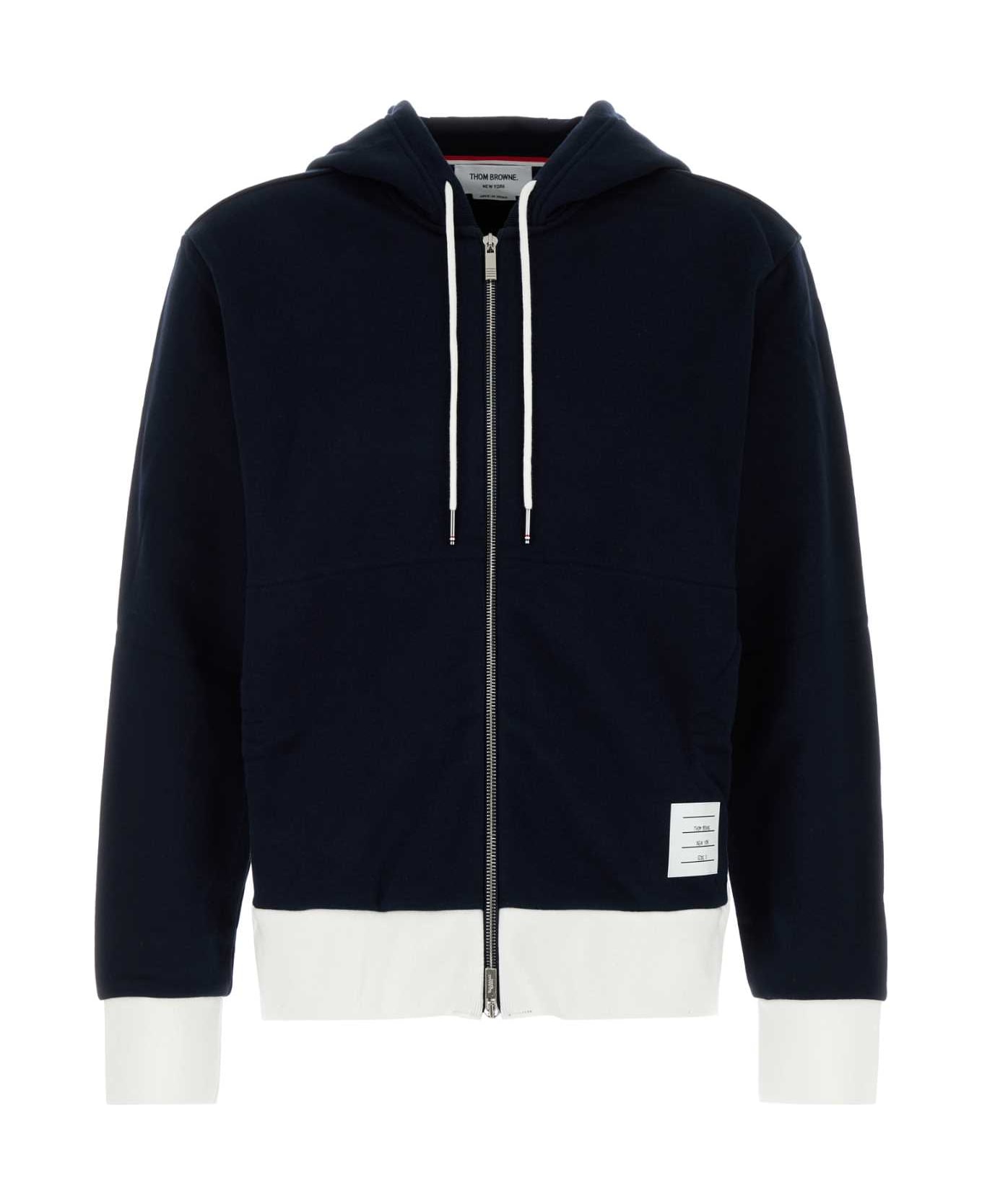 Thom Browne Navy Blue Cotton Sweatshirt - NAVY
