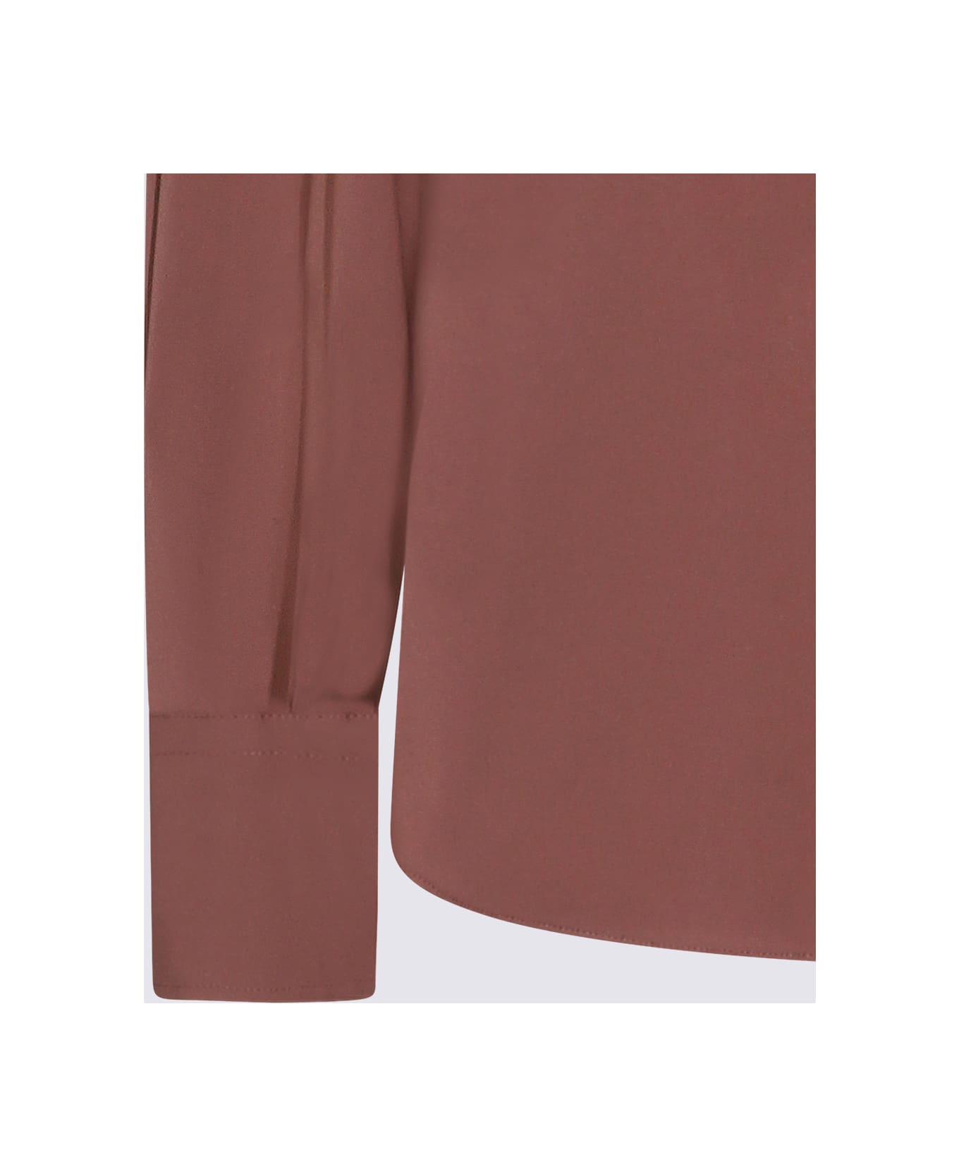 Brunello Cucinelli Red Brown Cotton Shirt - RED BROWN