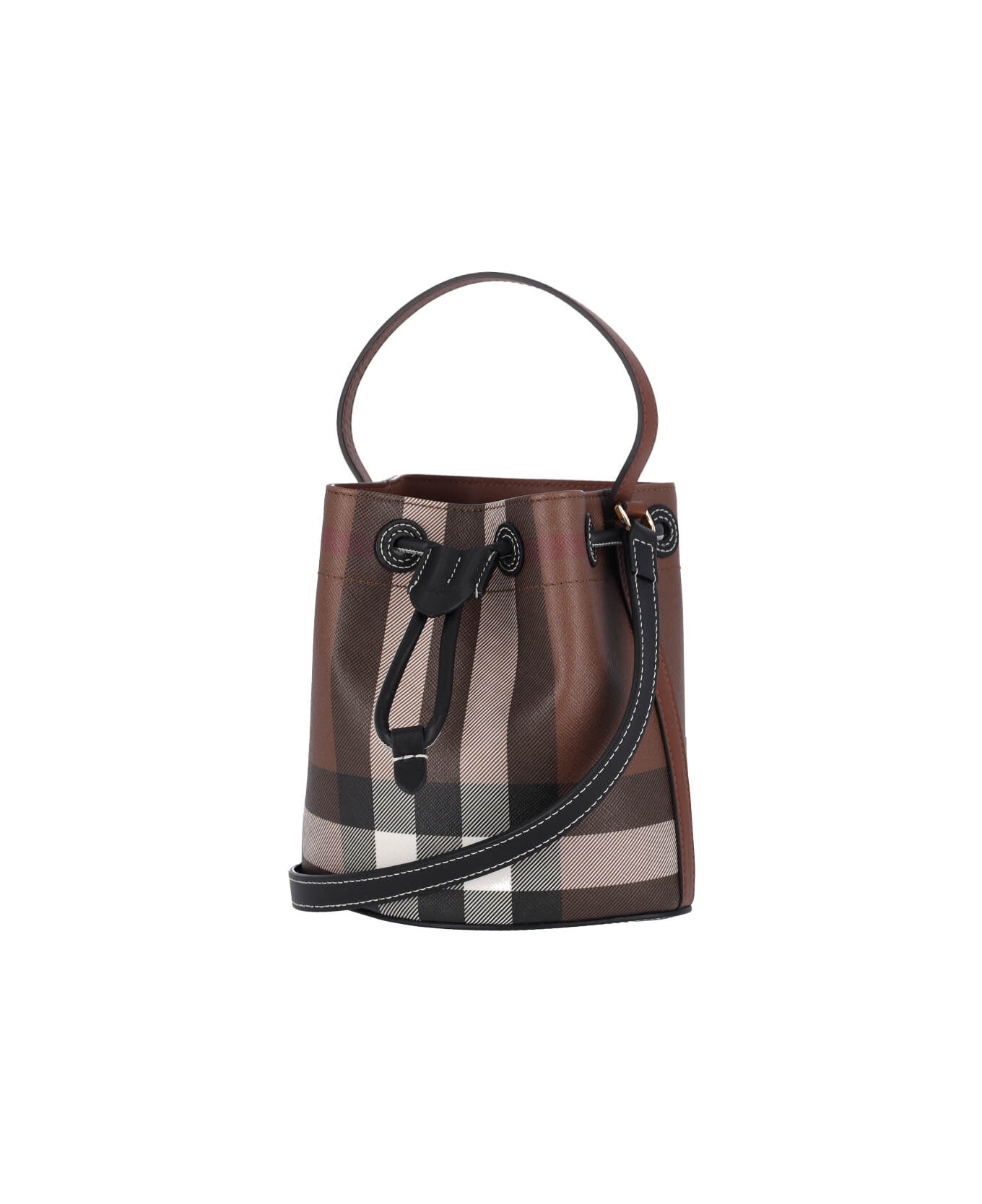 Burberry "tb" Mini Bucket Bag - Brown